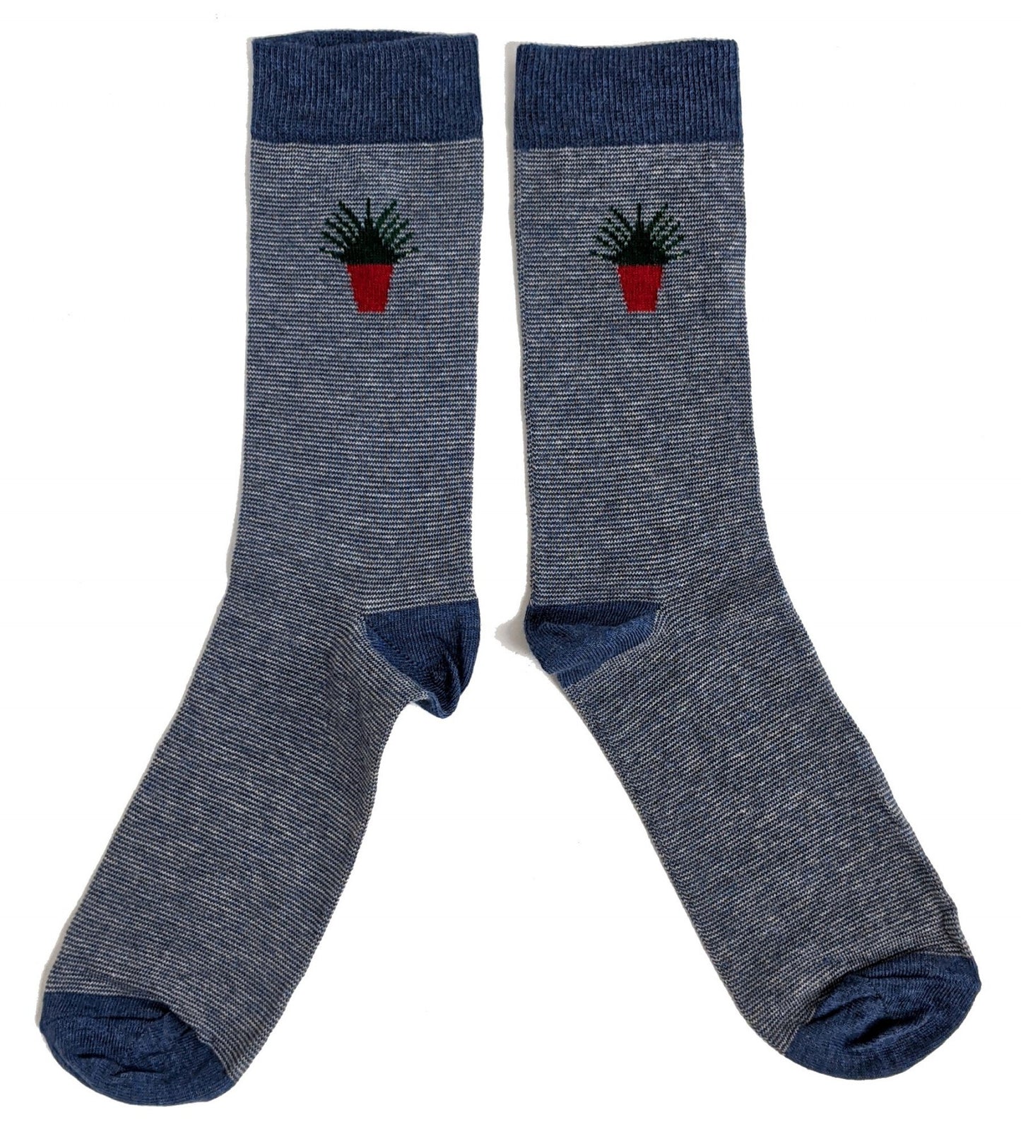 Blaue Socken für Herren mit Pflanzenmotiv „House Plant Gardener“