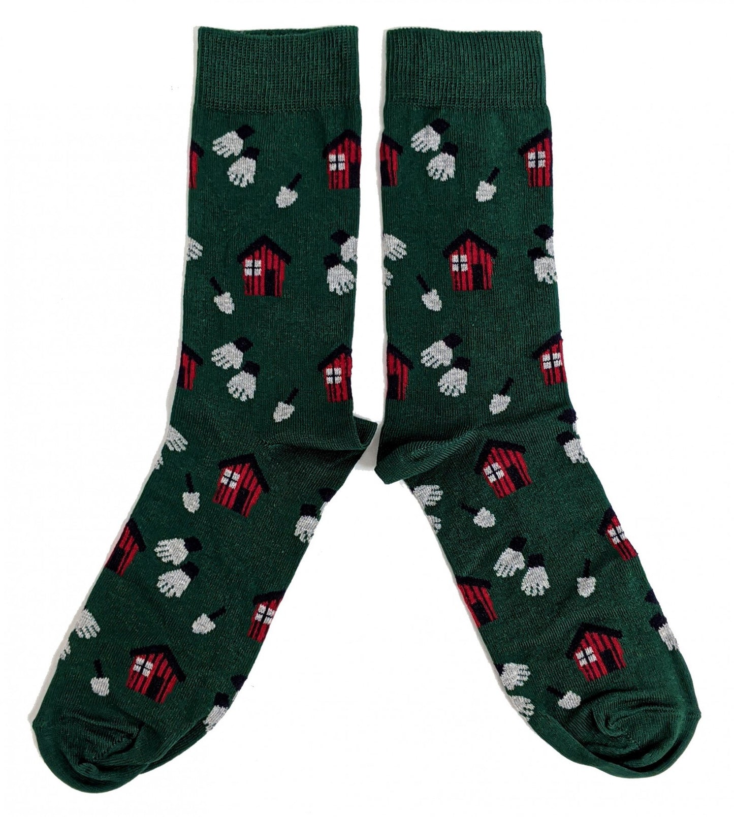 Grüne Socken für Herren mit Gärtnerschuppen-Gartenarbeit