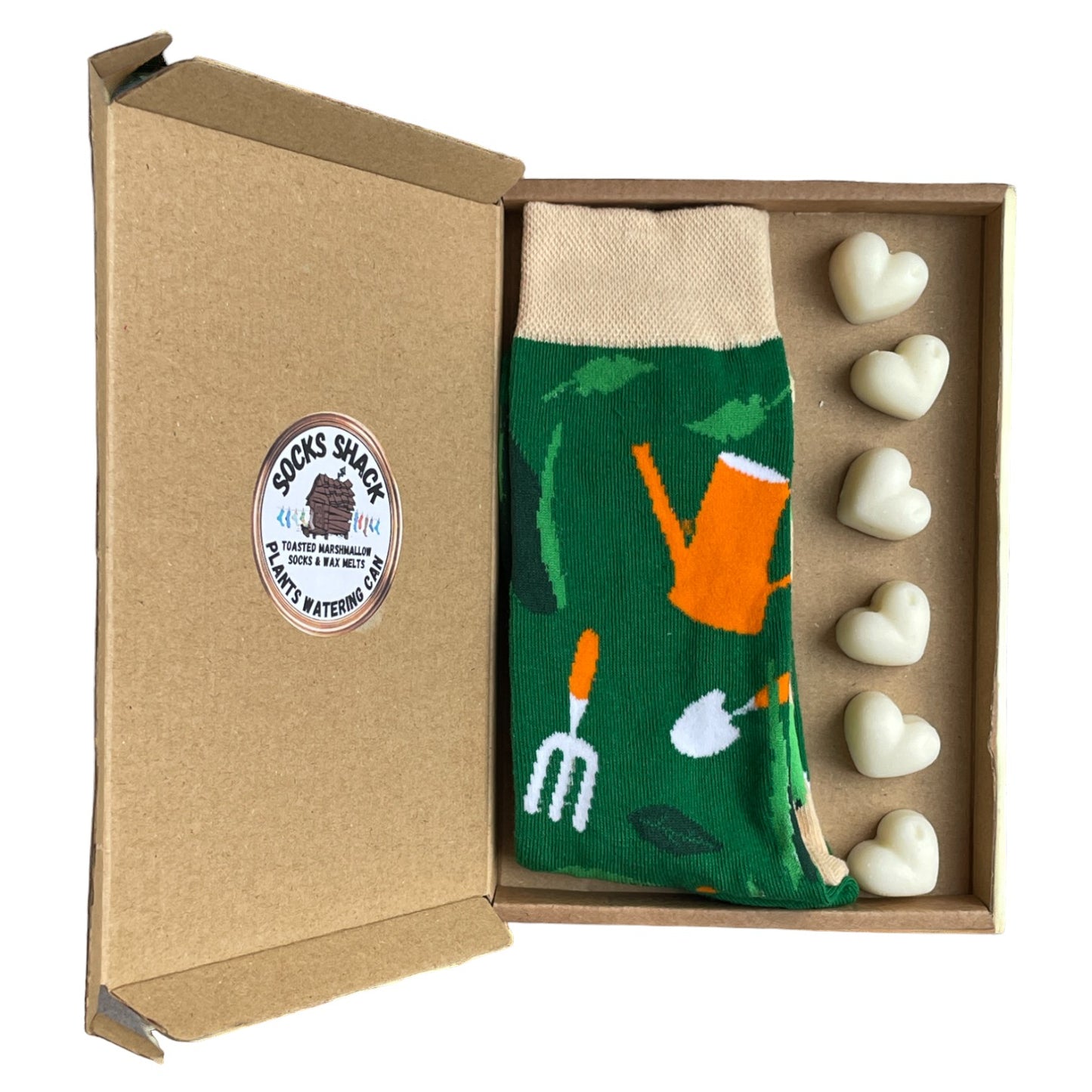 Gardening Plants Watering Can Odd Ladies Socks & Wax Melts Gift Set Choice Of Fragrance