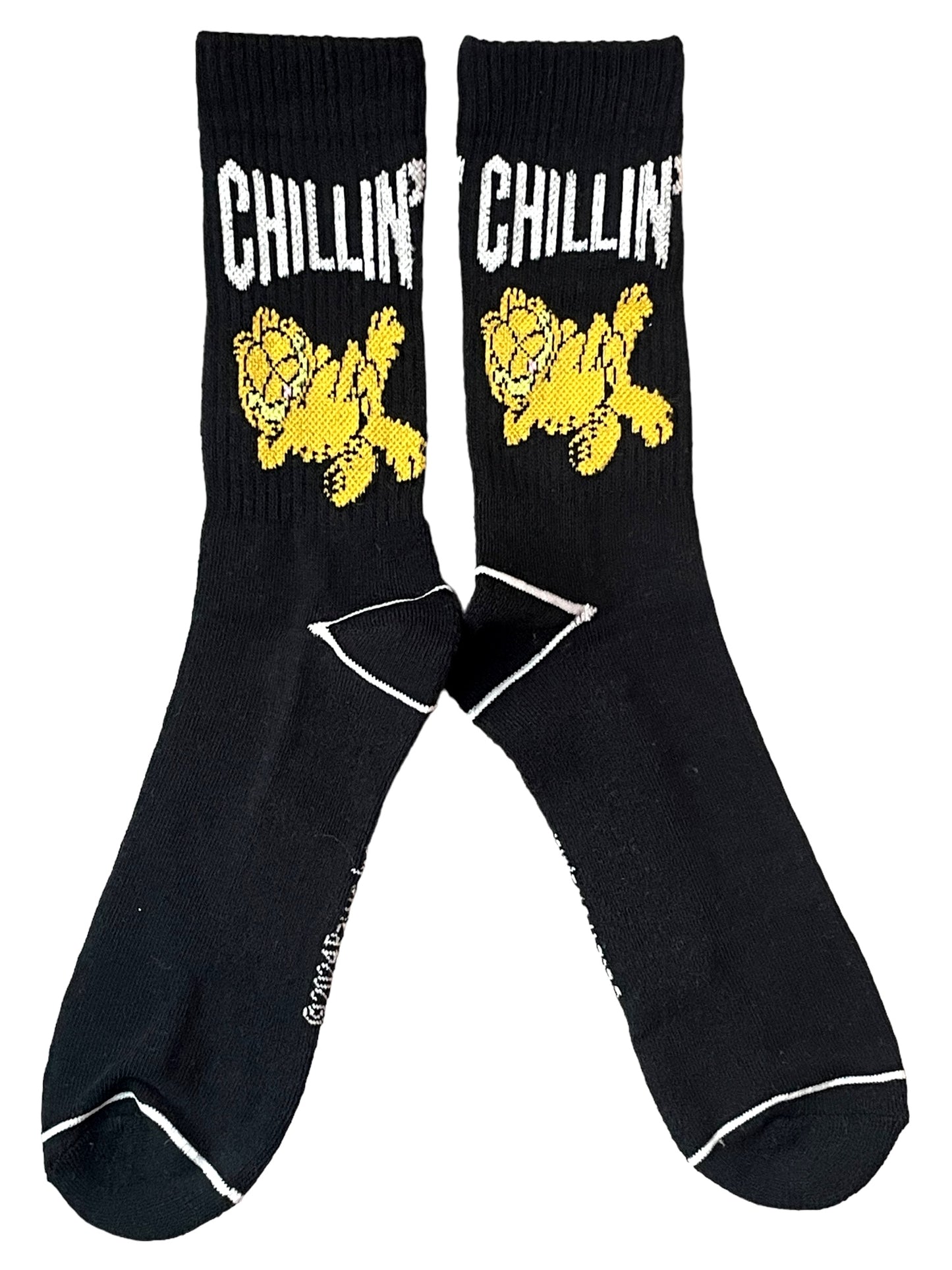 Schwarze gerippte Garfield-Socken „Chillin“ für Herren