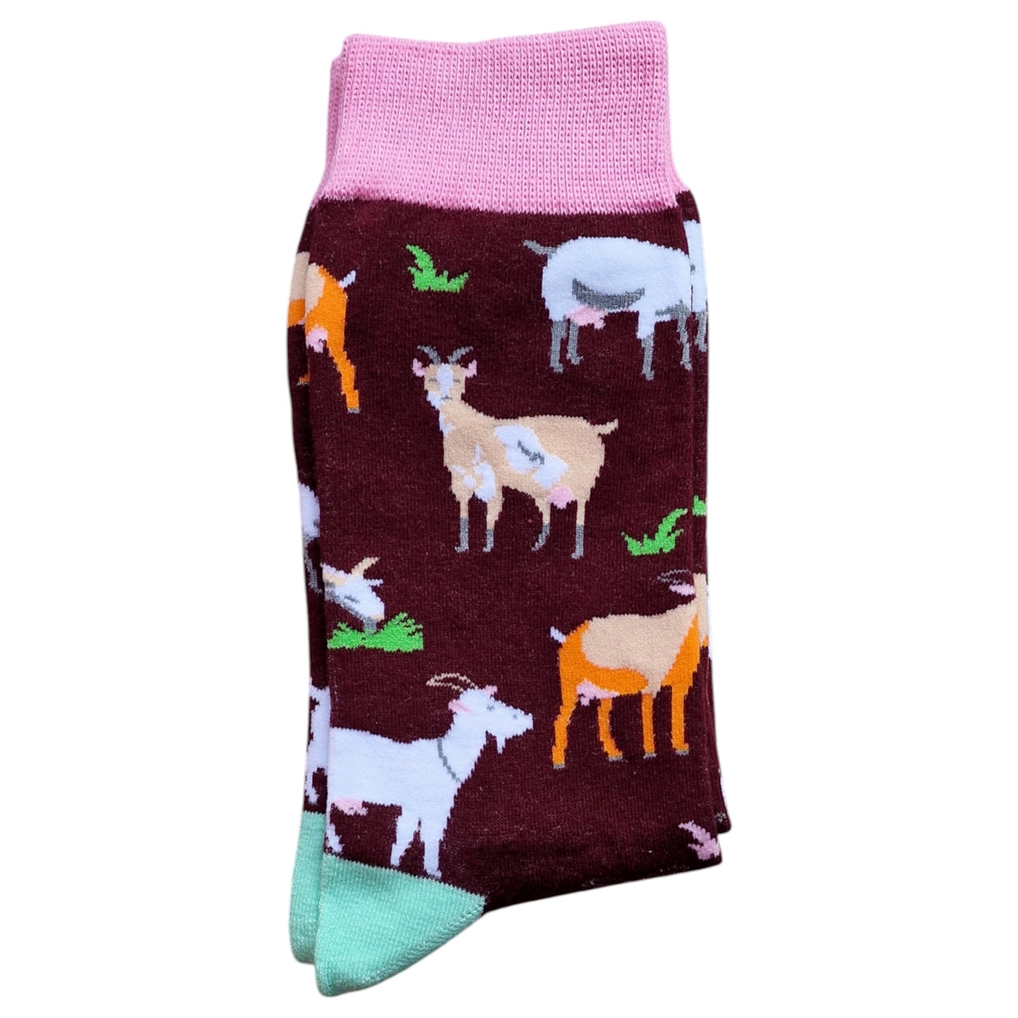 Herd Of Happy Goats Eating Grass G.O.A.T. Mens Socks