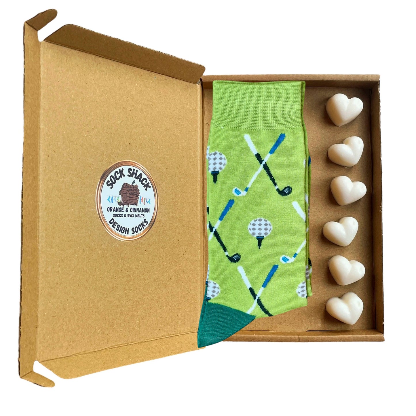 Hole-in-One Green Fairway Golf Clubs Men's Socks & Wax Melts Gift Set