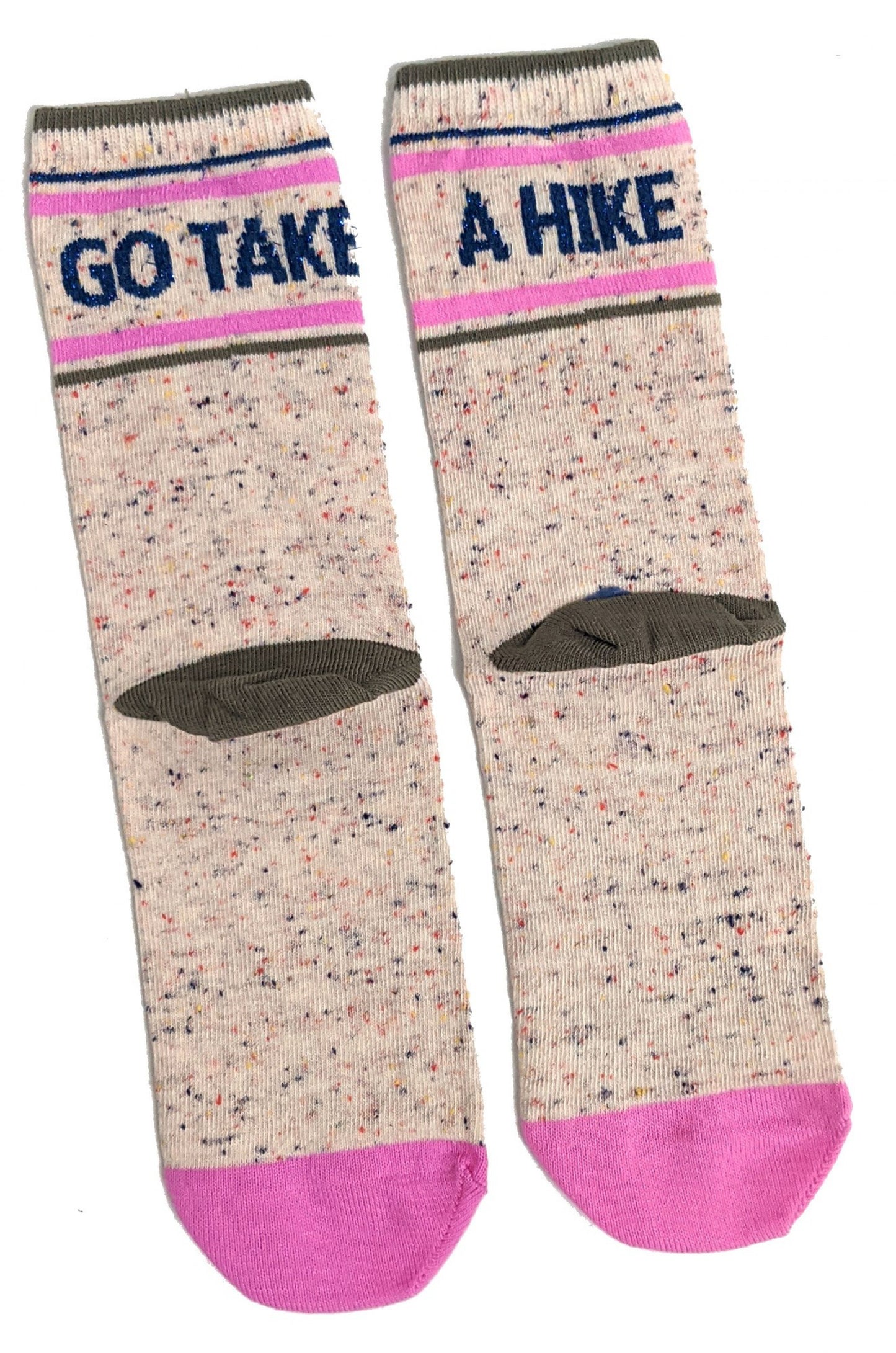 Socken „Go Take A Hike“ für Damen in Haferflocken-Beige