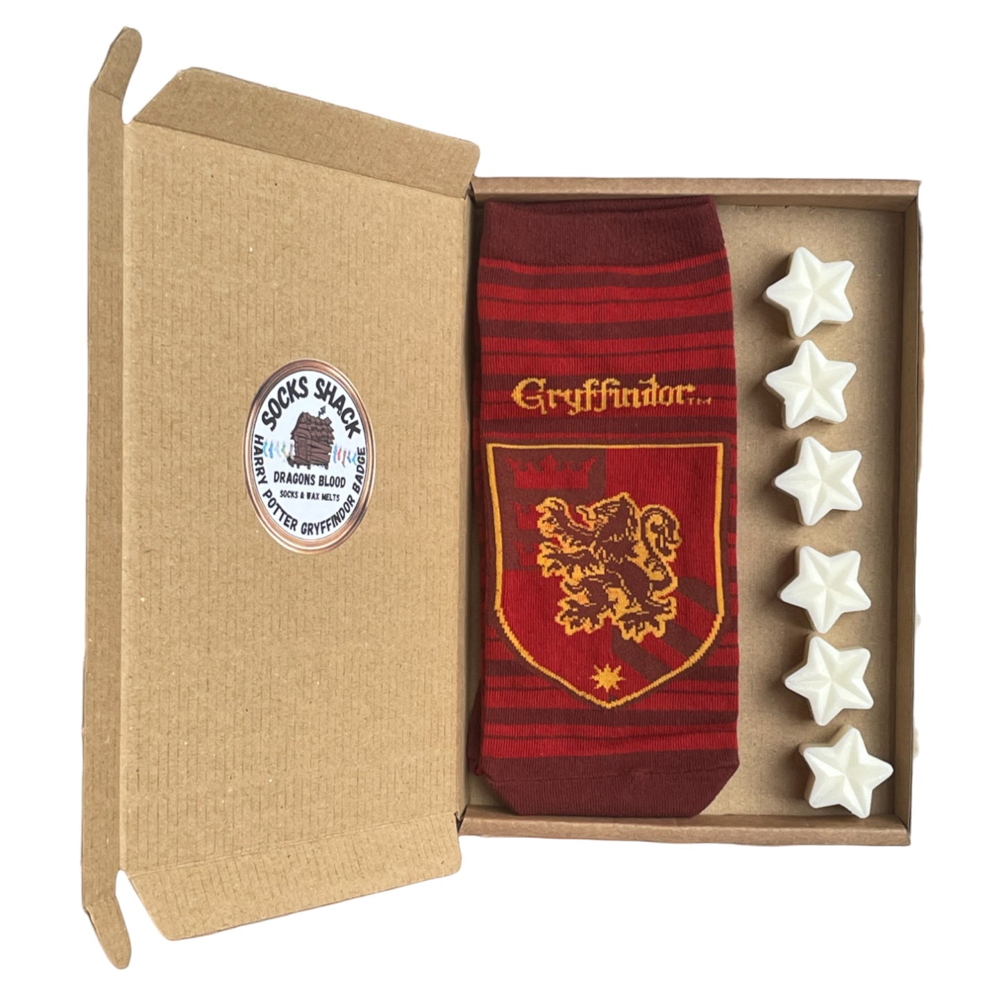 Harry Potter Gryffindor Badge Ladies Socks Shoe Liners & Wax Melts Gift Set Choice Of Fragrance