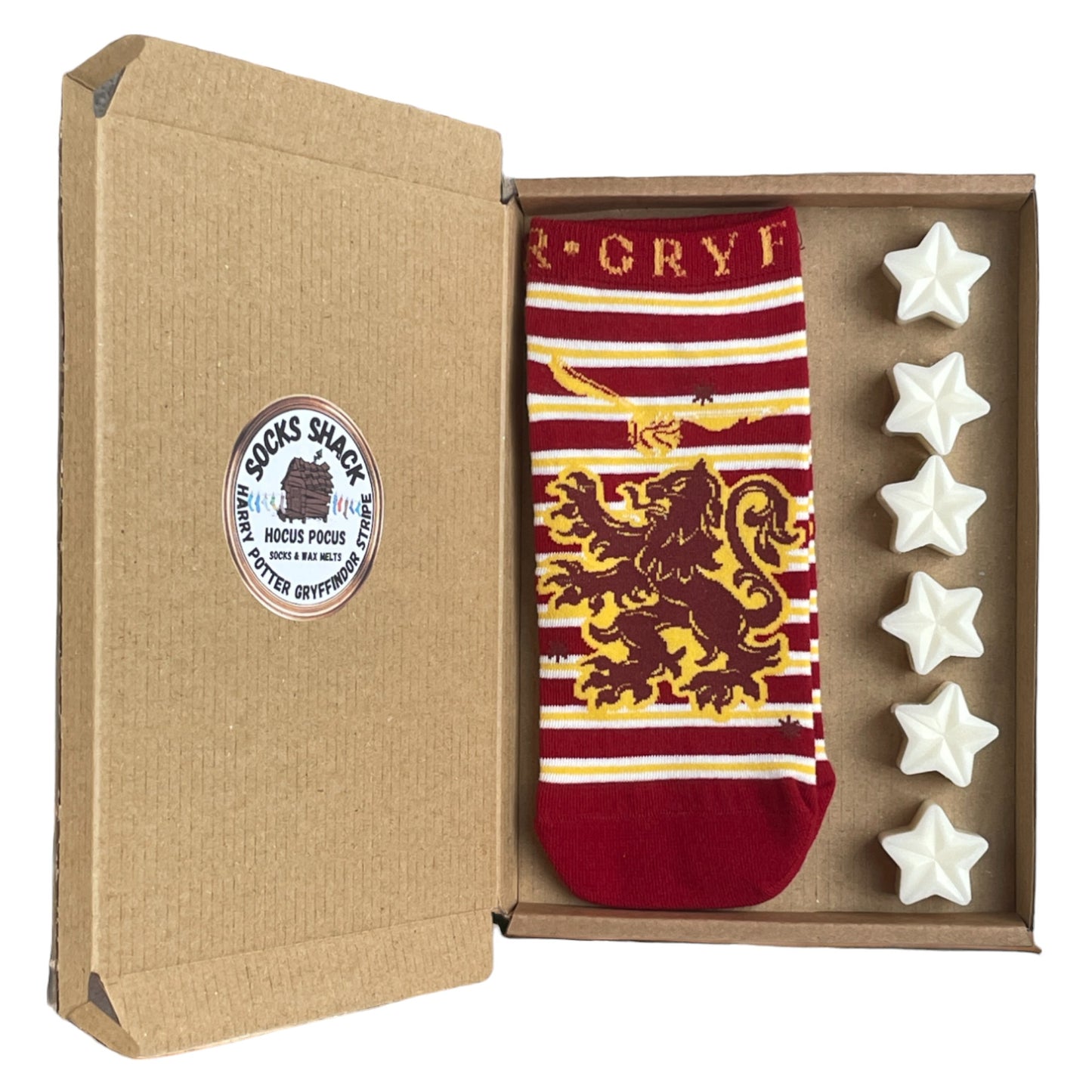 Harry Potter Gryffindor Stripe Ladies Socks Shoe Liners & Wax Melts Gift Set Choice Of Fragrance