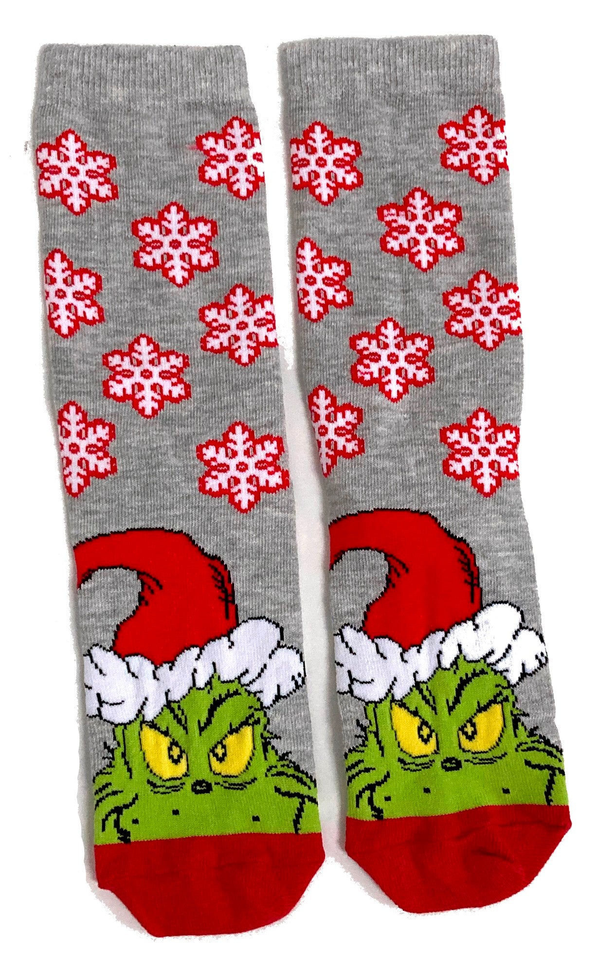 Graue Weihnachtssocken „Der Grinch“ für Damen