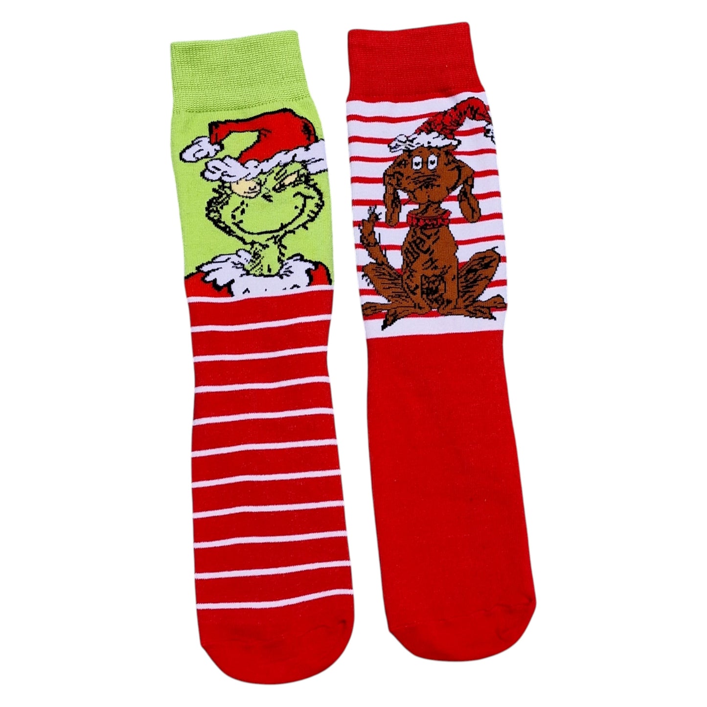 Grinch & Max Dog Red Green Striped Odd Christmas Mens Socks & Wax Melts Gift Set