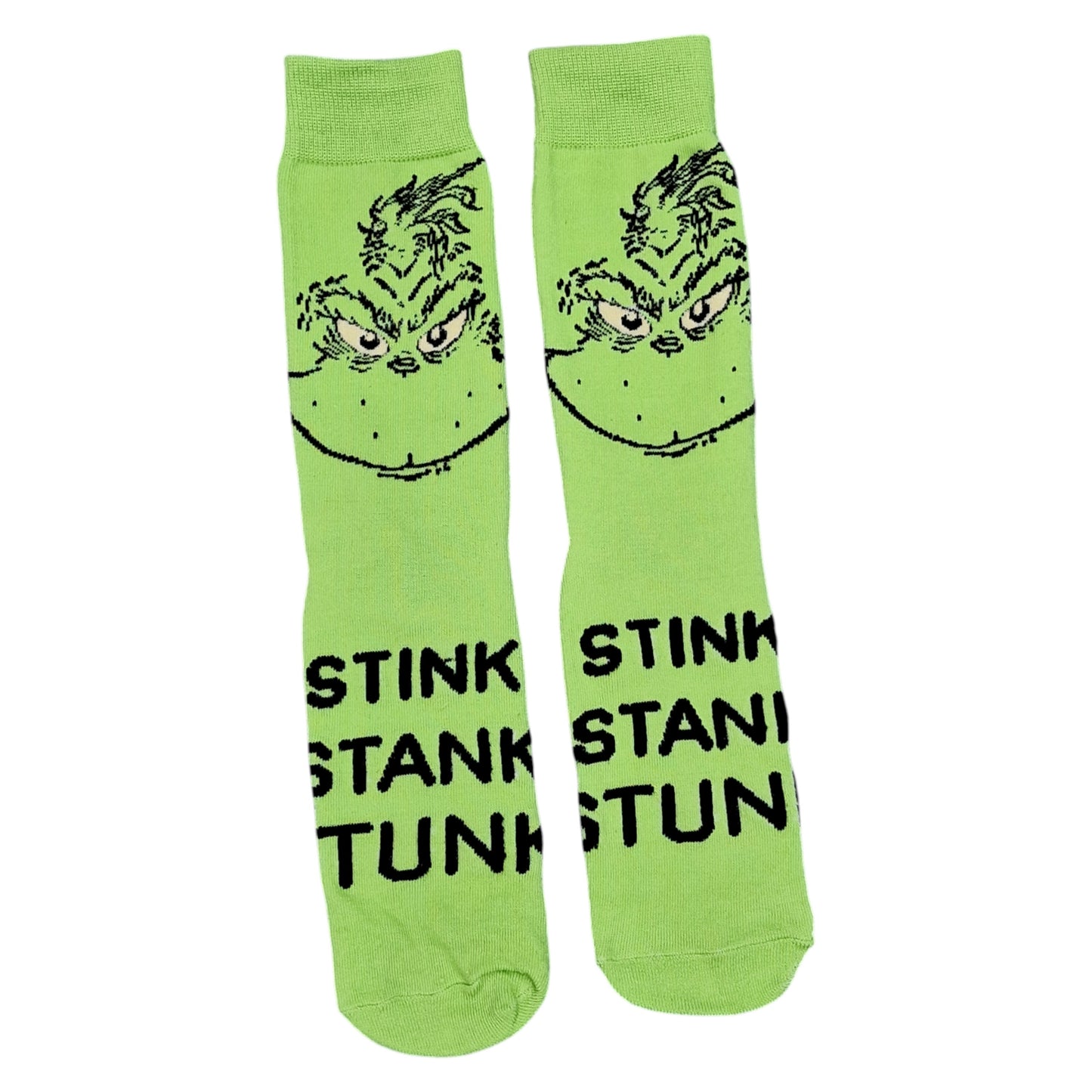 Stink Stank Stunk Green Grinch Christmas Phrase Mens Socks & Wax Melts Gift Set