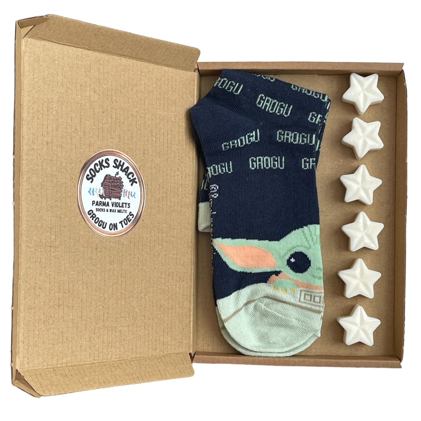 Star Wars Grogu On Toes Ladies Socks & Wax Melts Gift Set Choice Of Fragrance
