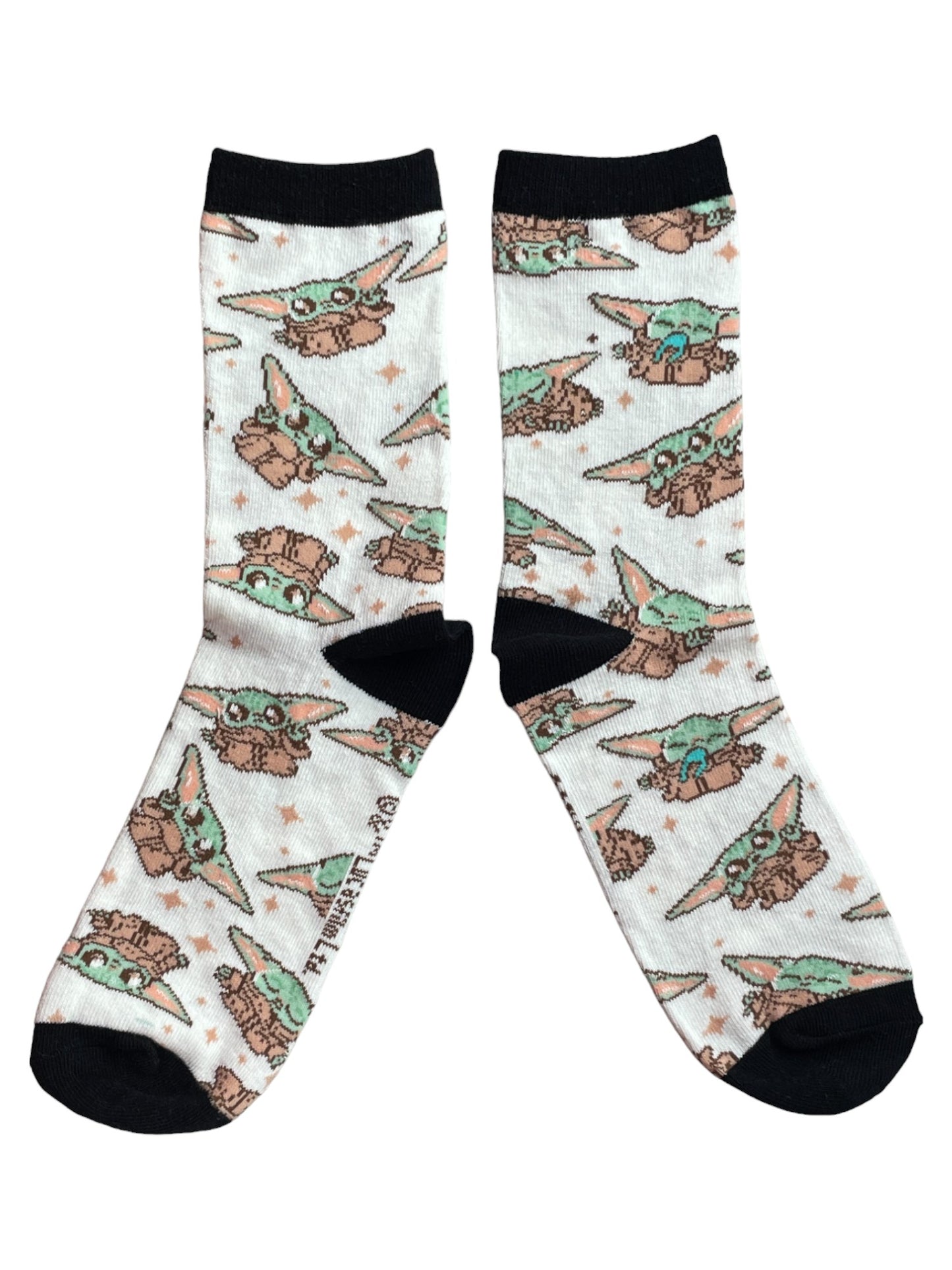 Multiple Happy Grogu Yoda Design Stars Ladies Socks