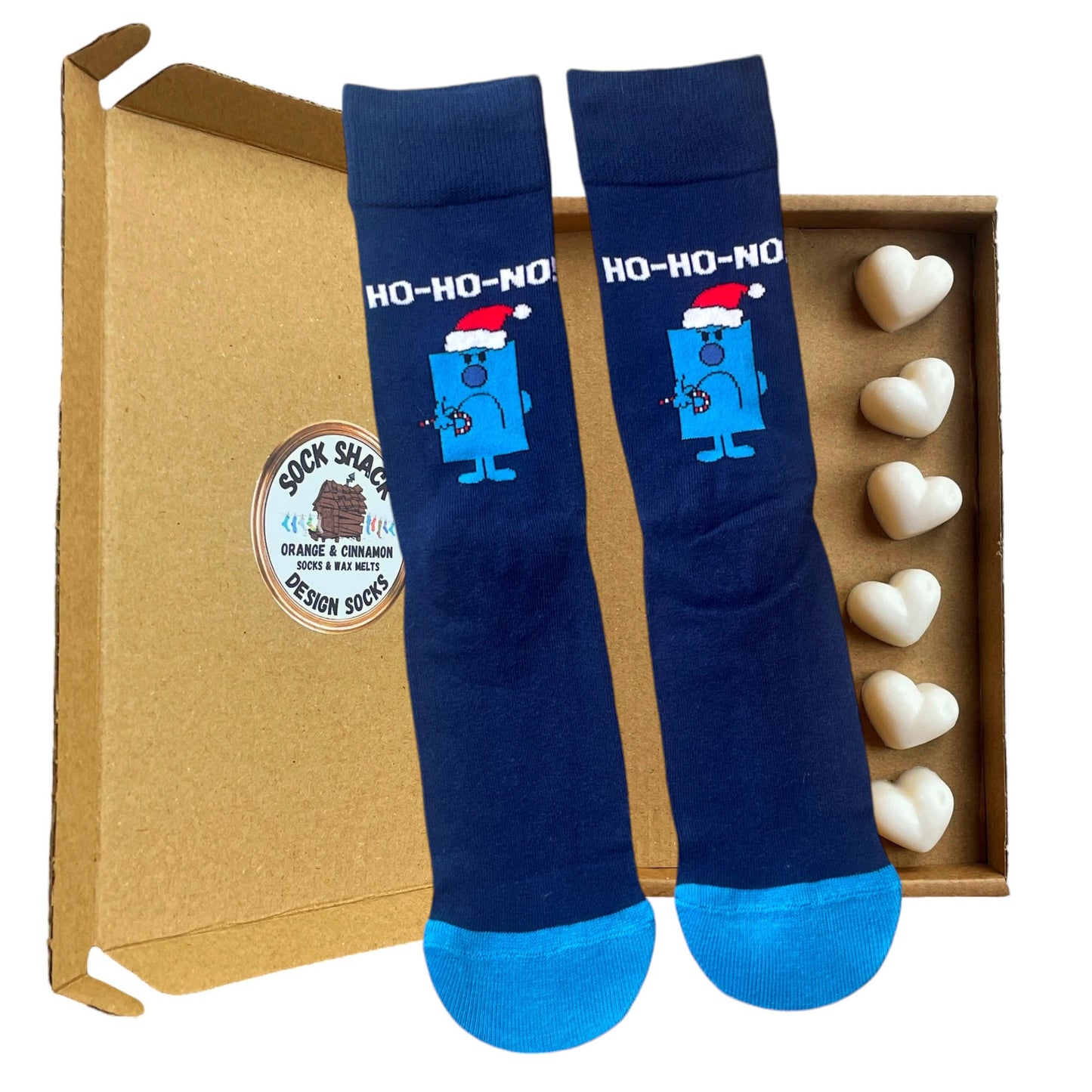 Mr Grumpy Christmas Santa Ho Ho No Humbug Mens Socks & Wax Melts Gift Set Choice Of Fragrance