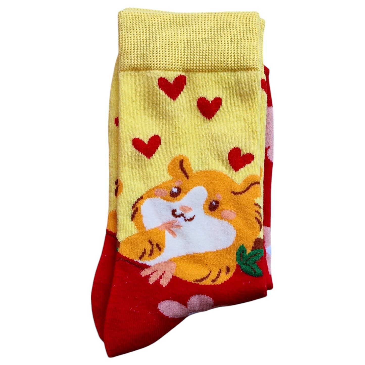 Guinea Pig Love Hearts Cavy Flowers Ladies Socks