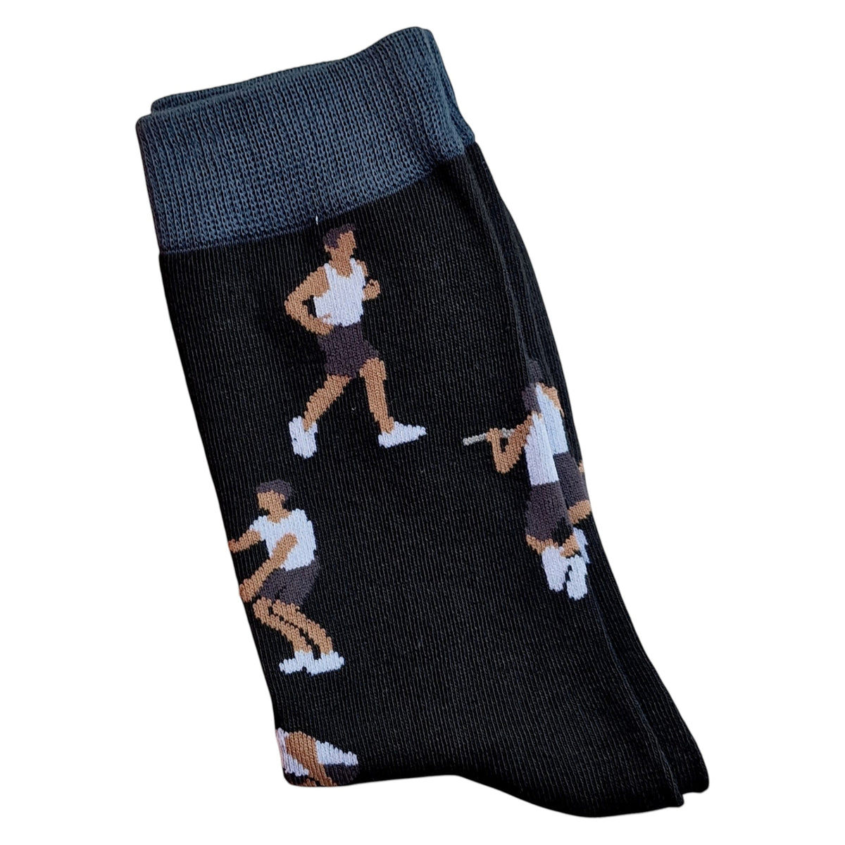 Pull Ups, Running & Battle Ropes Gym Lover Workout Mens Black Socks