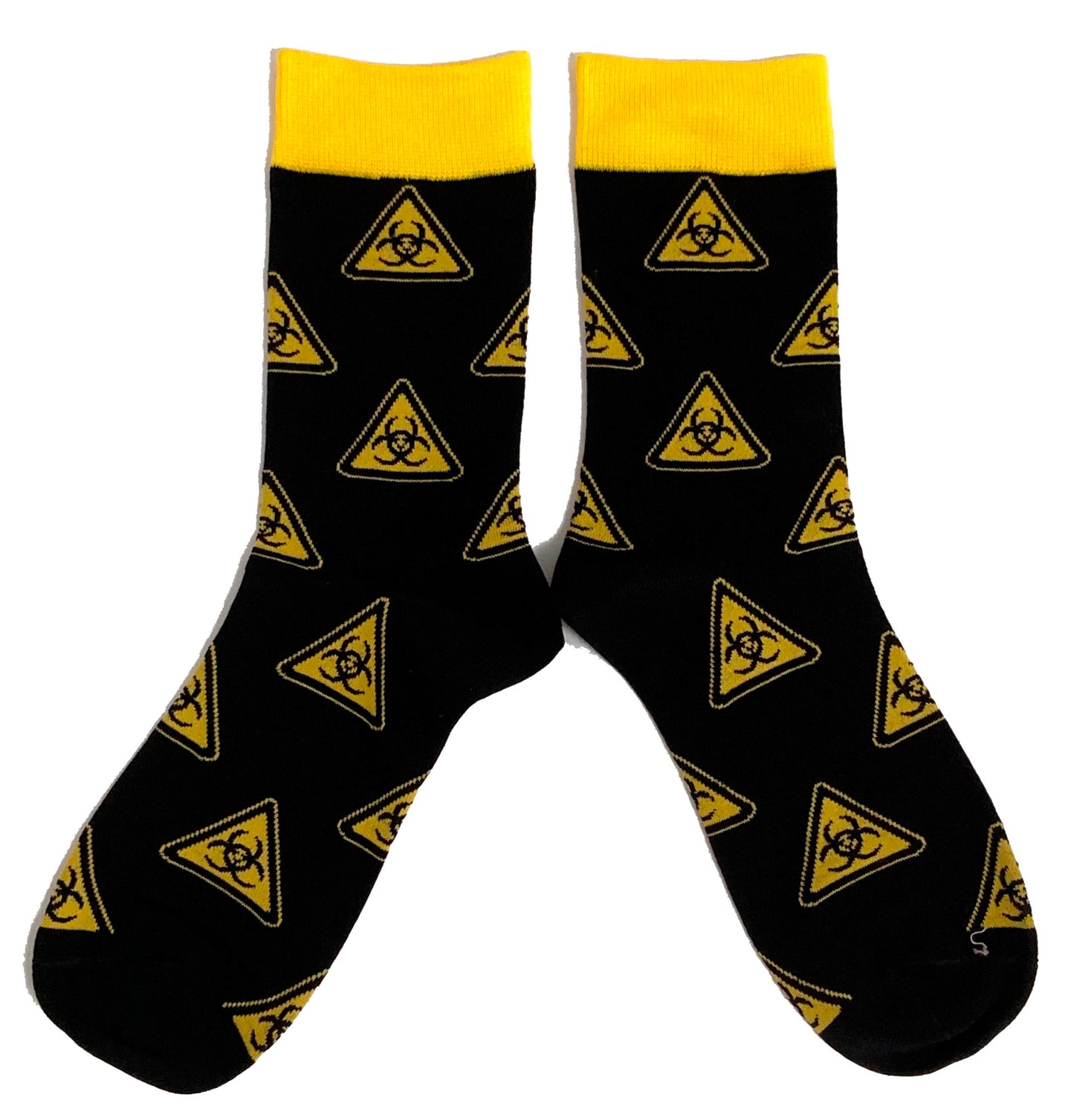 Biohazard Warning Sign Black Yellow Ladies Socks