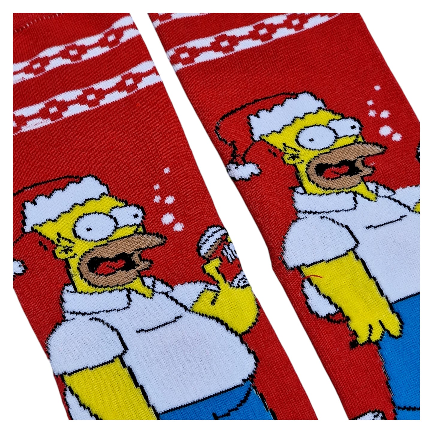 Homer Simpson Santa Beer Can Christmas Mens Red Sock Shack Socks