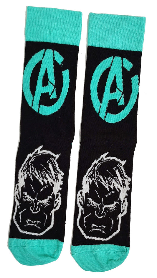 Incredible Hulk Black Line Drawing Mens Socks