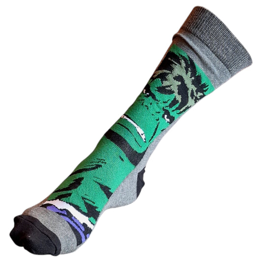The Incredible Hulk Angry Face Mens Grey Socks