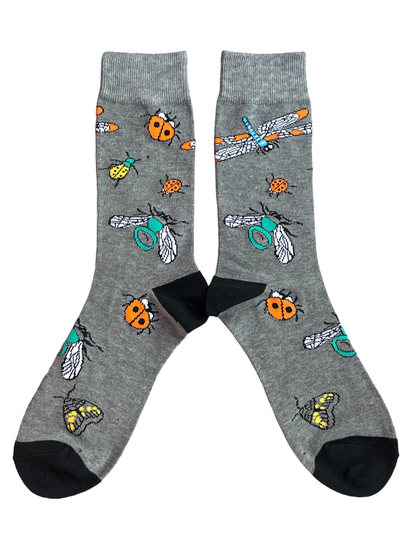 Entomologe Socken für Herren mit Libellen- und Marienkäfer-Mottenmotiv
