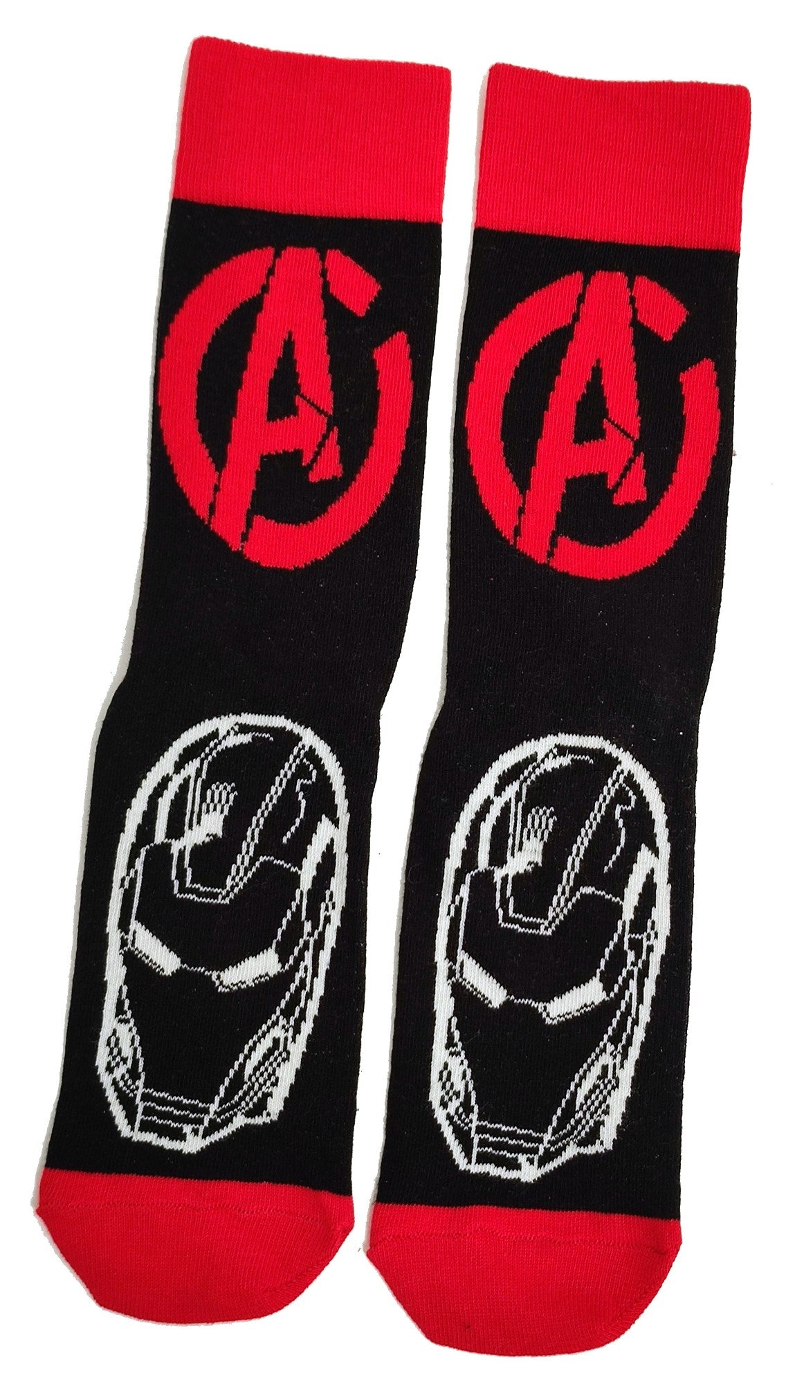 Iron Man Black Red Mask Line Drawing Mens Socks
