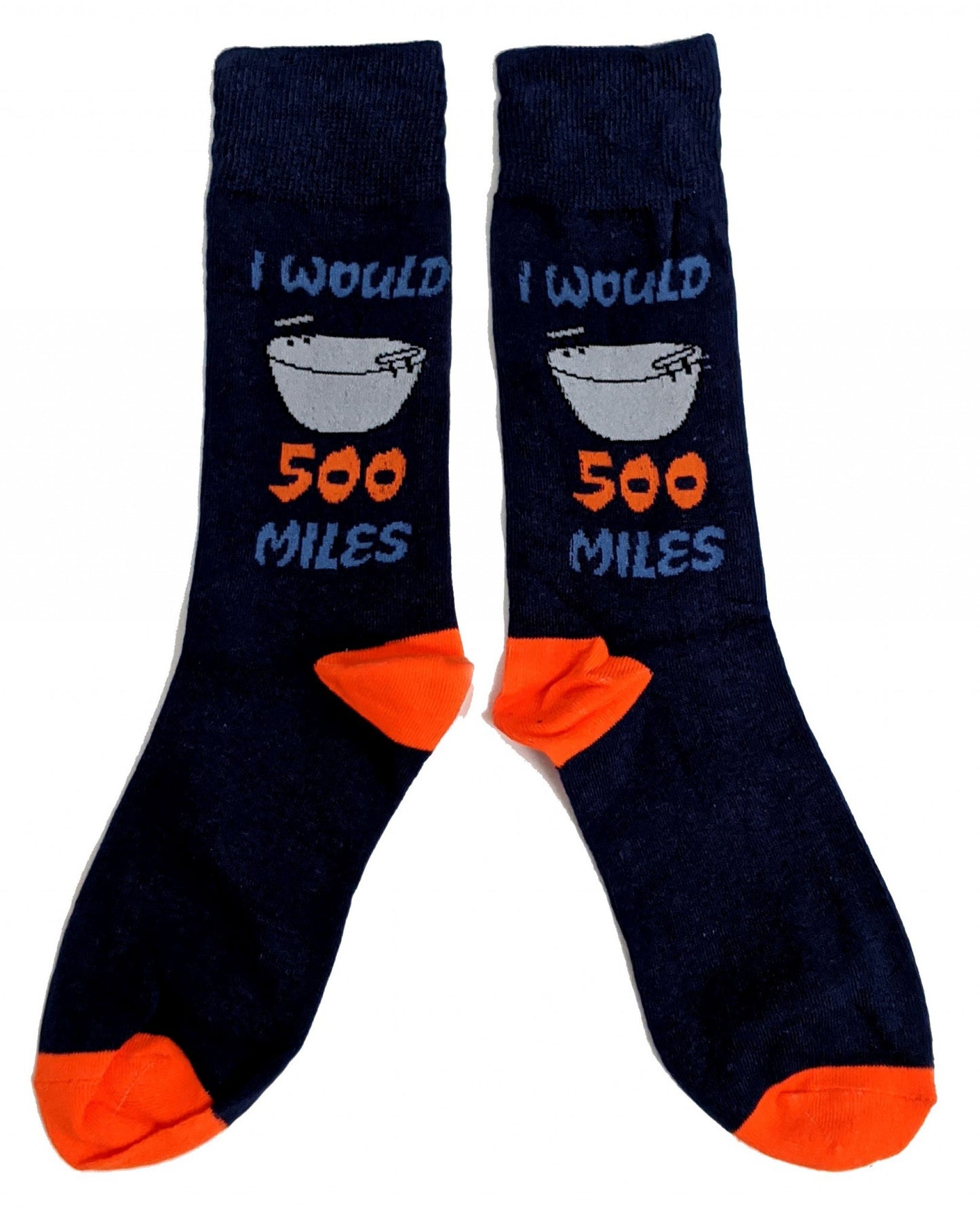 I Would Wok (Walk) 500 Miles Pun Blue Mens Socks