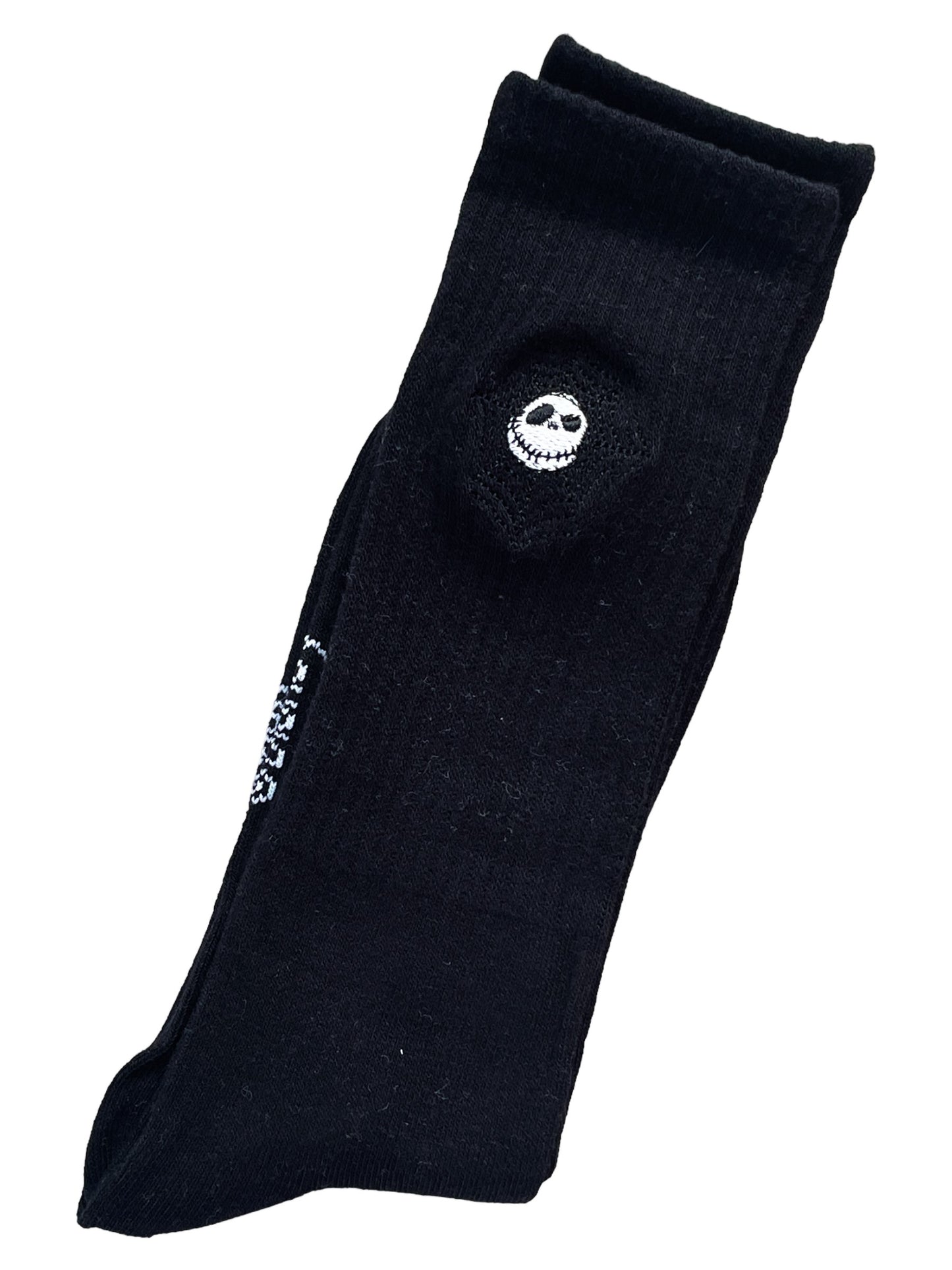 Damensocken mit aufgesticktem Jack-Skellington-Gesicht