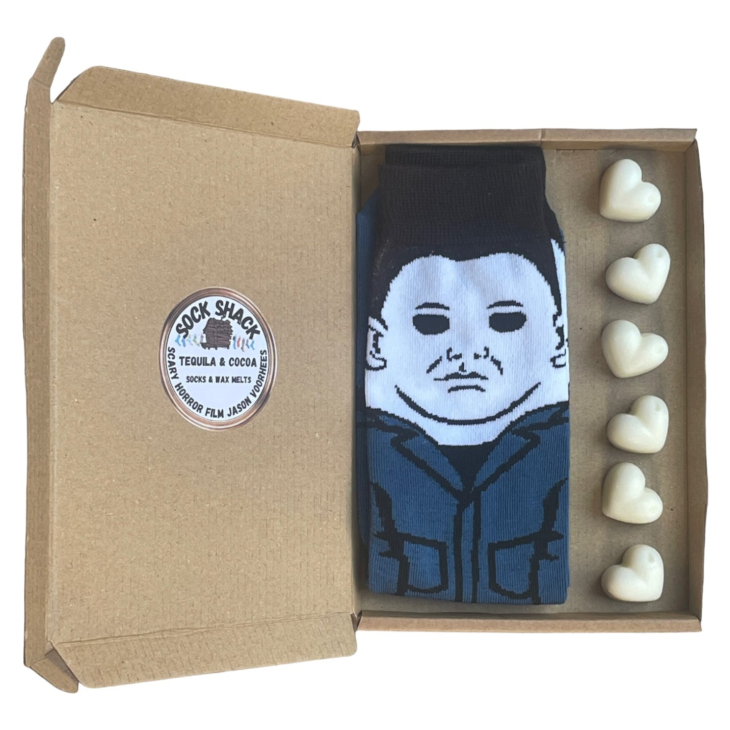 Scary Halloween Horror Film Mike Myers Mens Socks & Wax Melts Gift Set Choice Of Fragrance