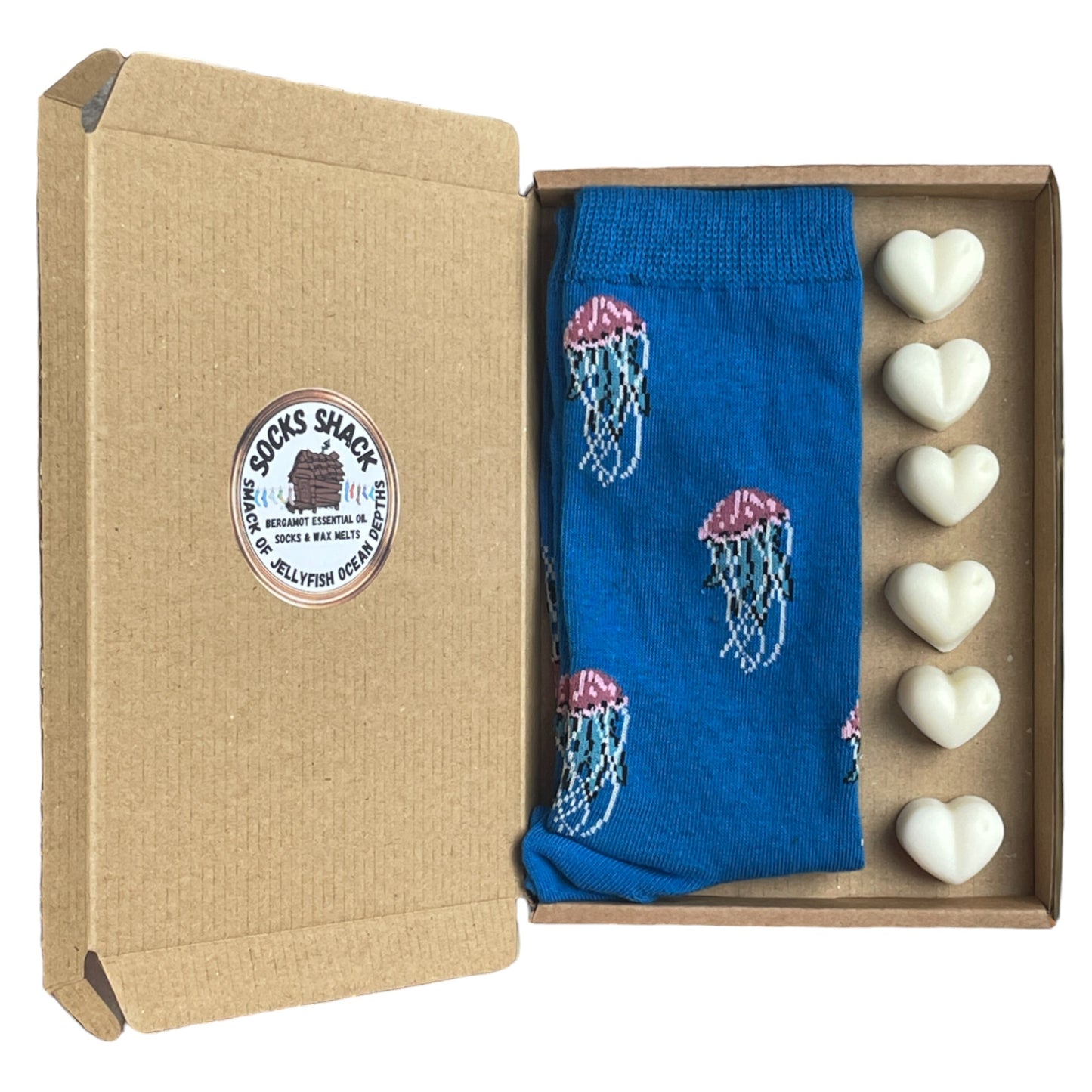 Smack Of Jellyfish In Ocean Depths Mens Socks & Wax Melts Gift Set Choice Of Fragrance