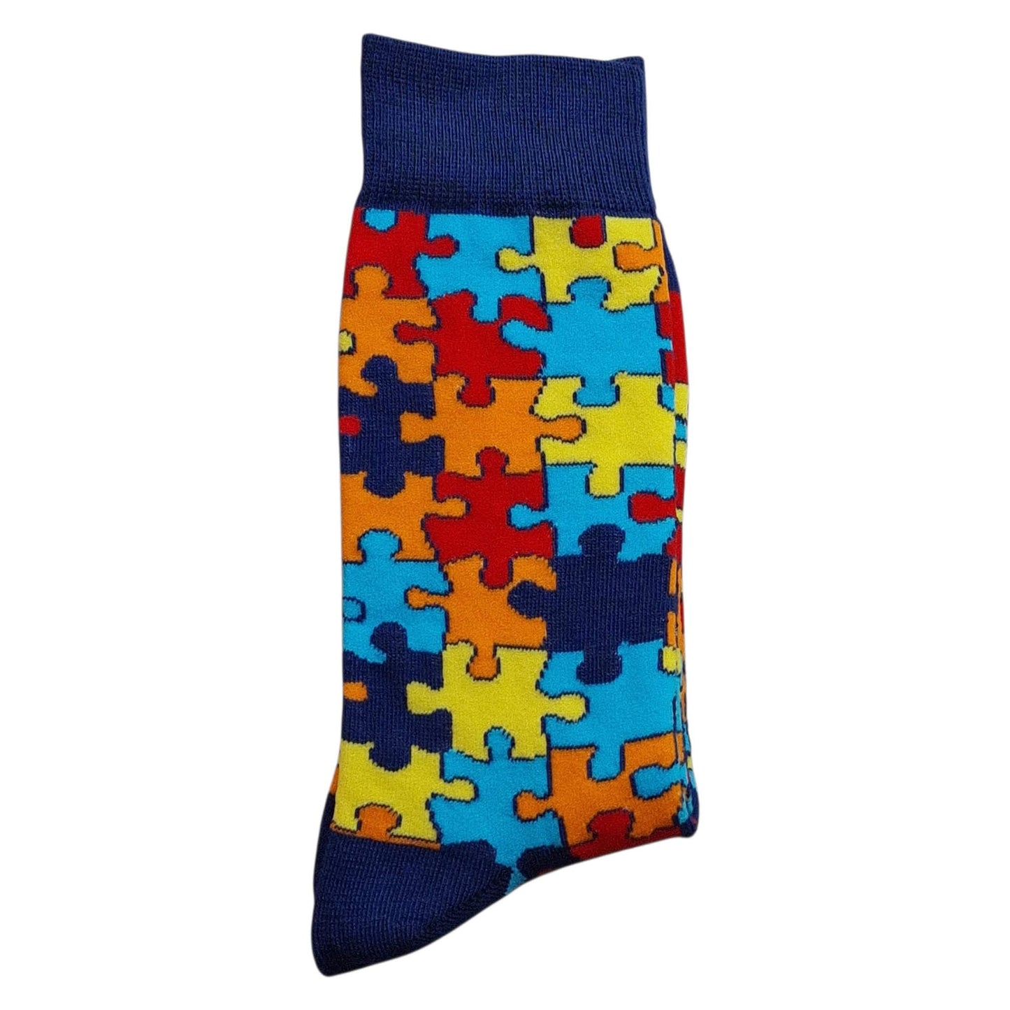 Jigsaw Enthusiast Prismatic Colourful Puzzle Lover Ladies Blue Socks