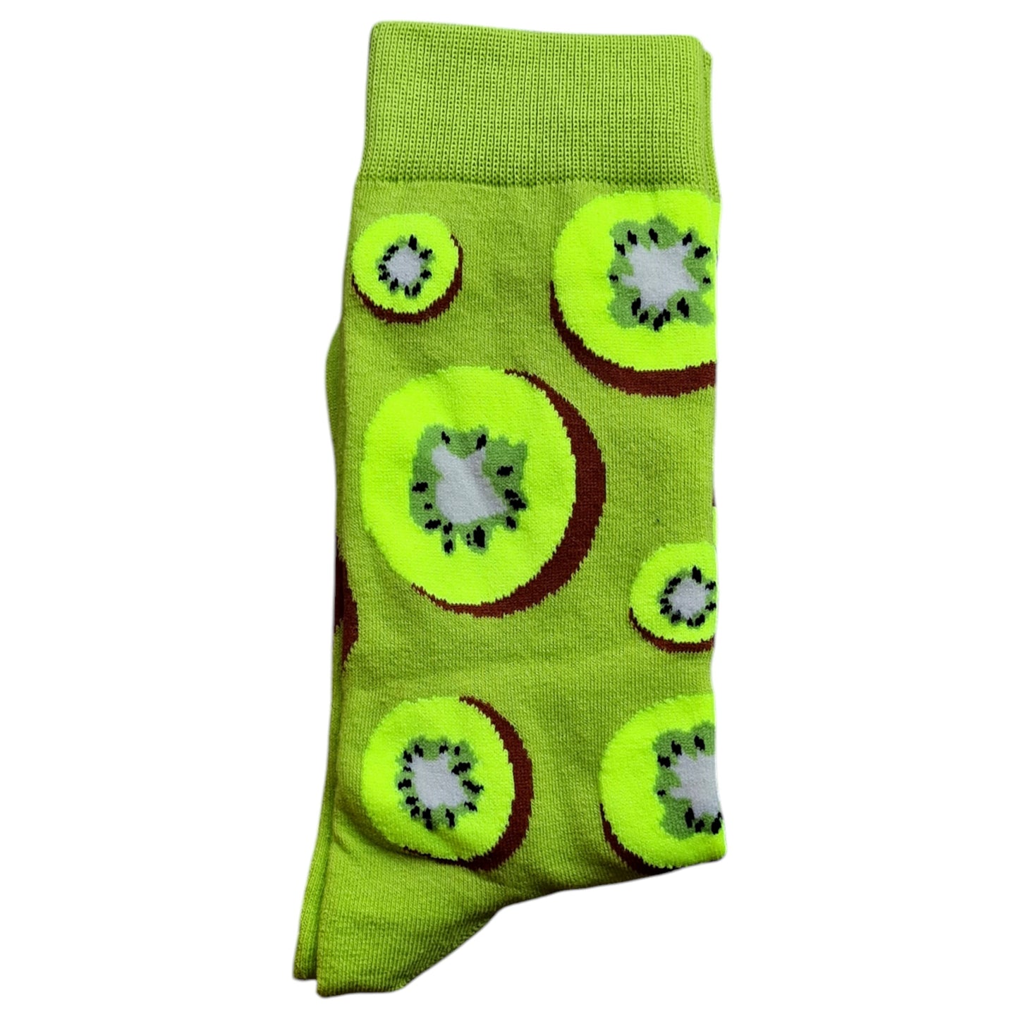 Juicy Kiwi Fruit All Over Bright Green Mens Socks