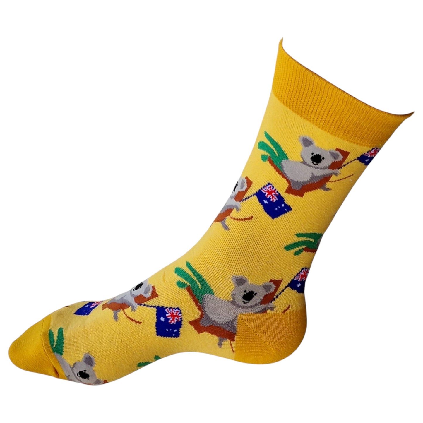Proud Patriotic Australian Koala Waving The Aussie Flag Mens Socks