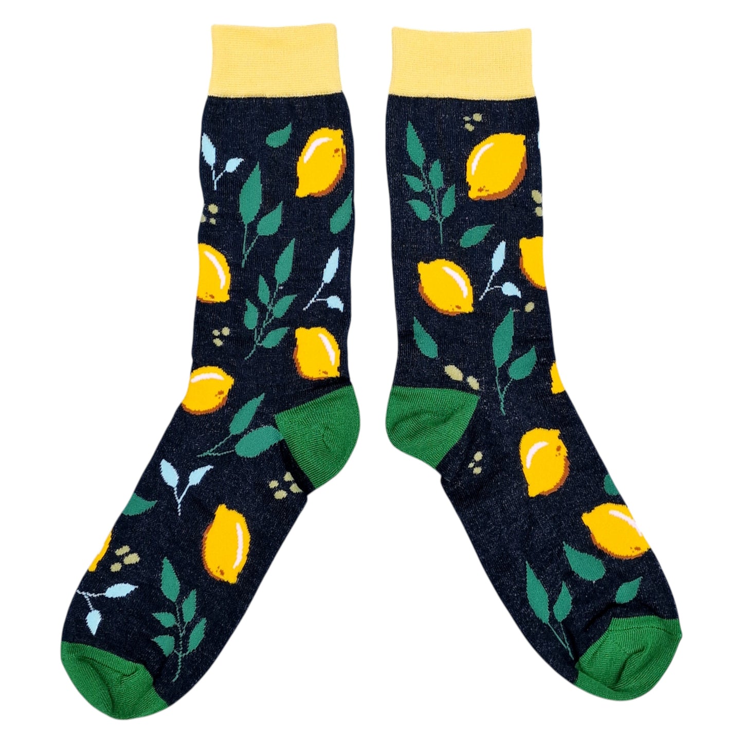 Lemon Tree Grove Pattern Zesty Citrus Fruit Vibrant Mens Socks & Wax Melts Gift