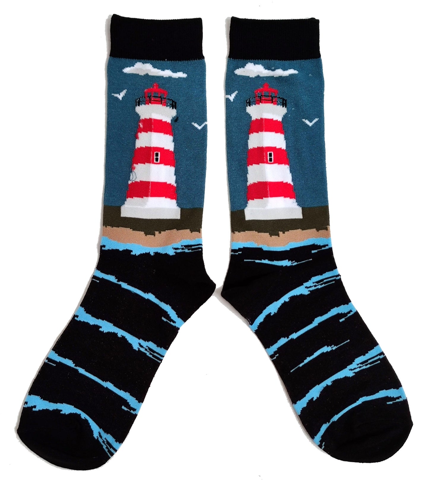 Herrensocken mit nautischem maritimem Leuchtturm von Pharos