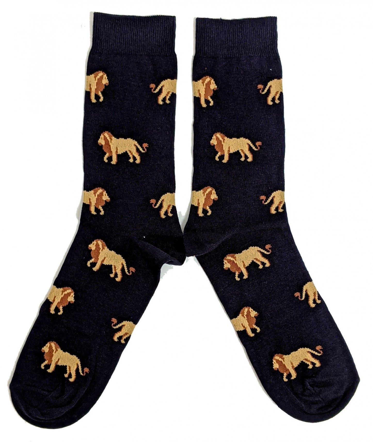 Marineblaue Socken mit Löwenmotiv für Herren