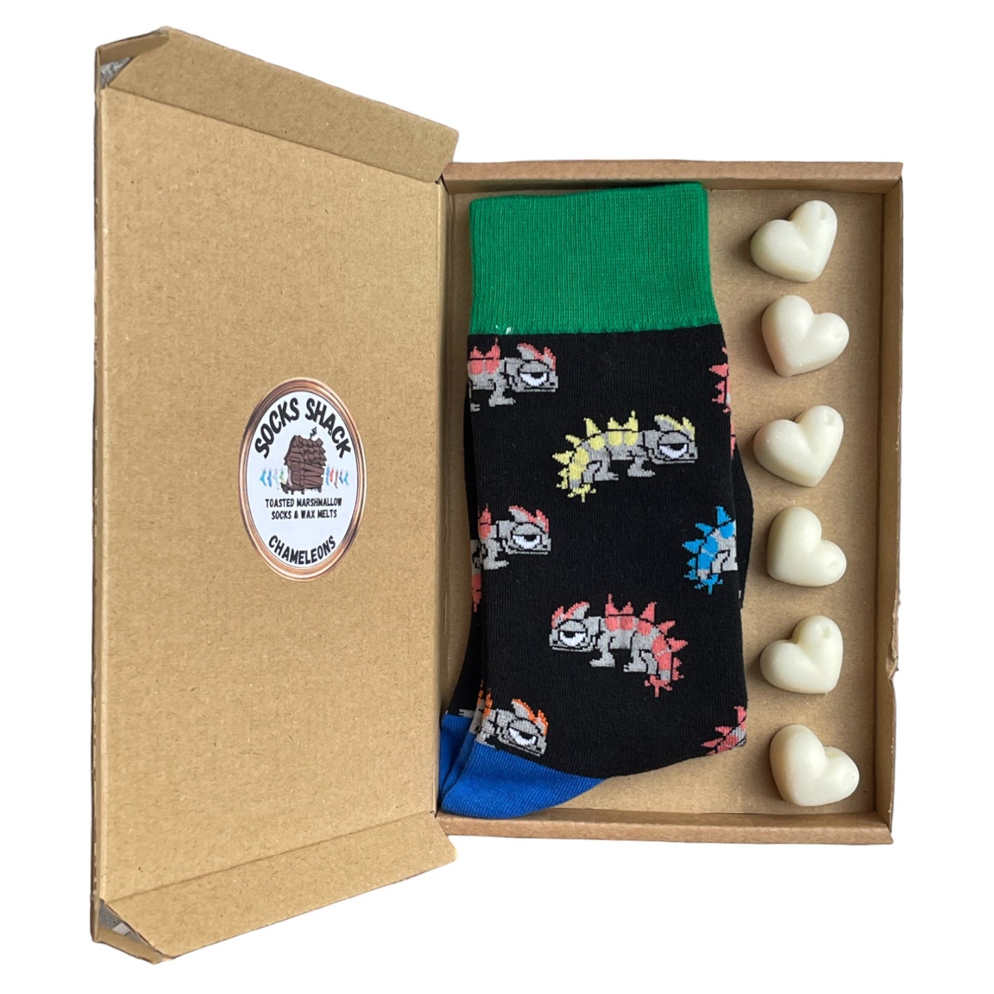 Chameleons Cute Lounging Lizard Ladies Socks & Wax Melts Gift Set Choice Of Fragrance