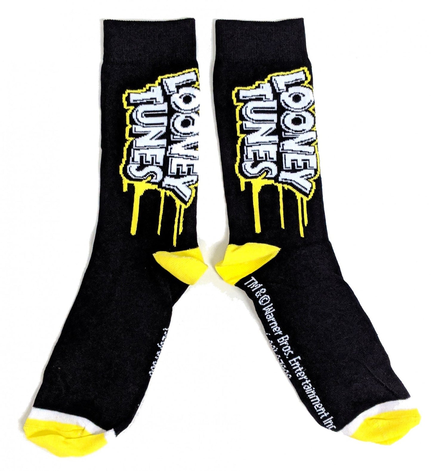 Looney Tunes Black Yellow Graffiti Mens Socks