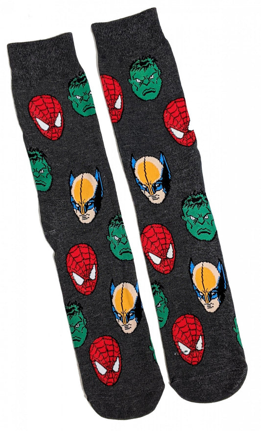 Marvel Comics Collector Heroes Faces Mens Socks