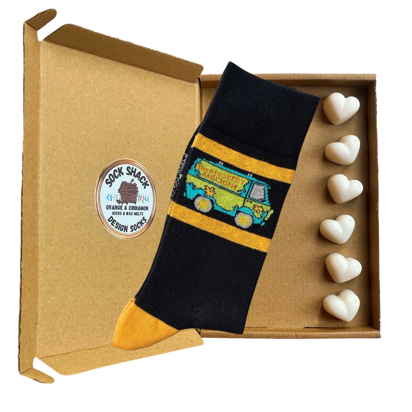 Scooby-Doo Mystery Machine Socken und Duftwachs für Herren, Geschenkset mit Duftauswahl