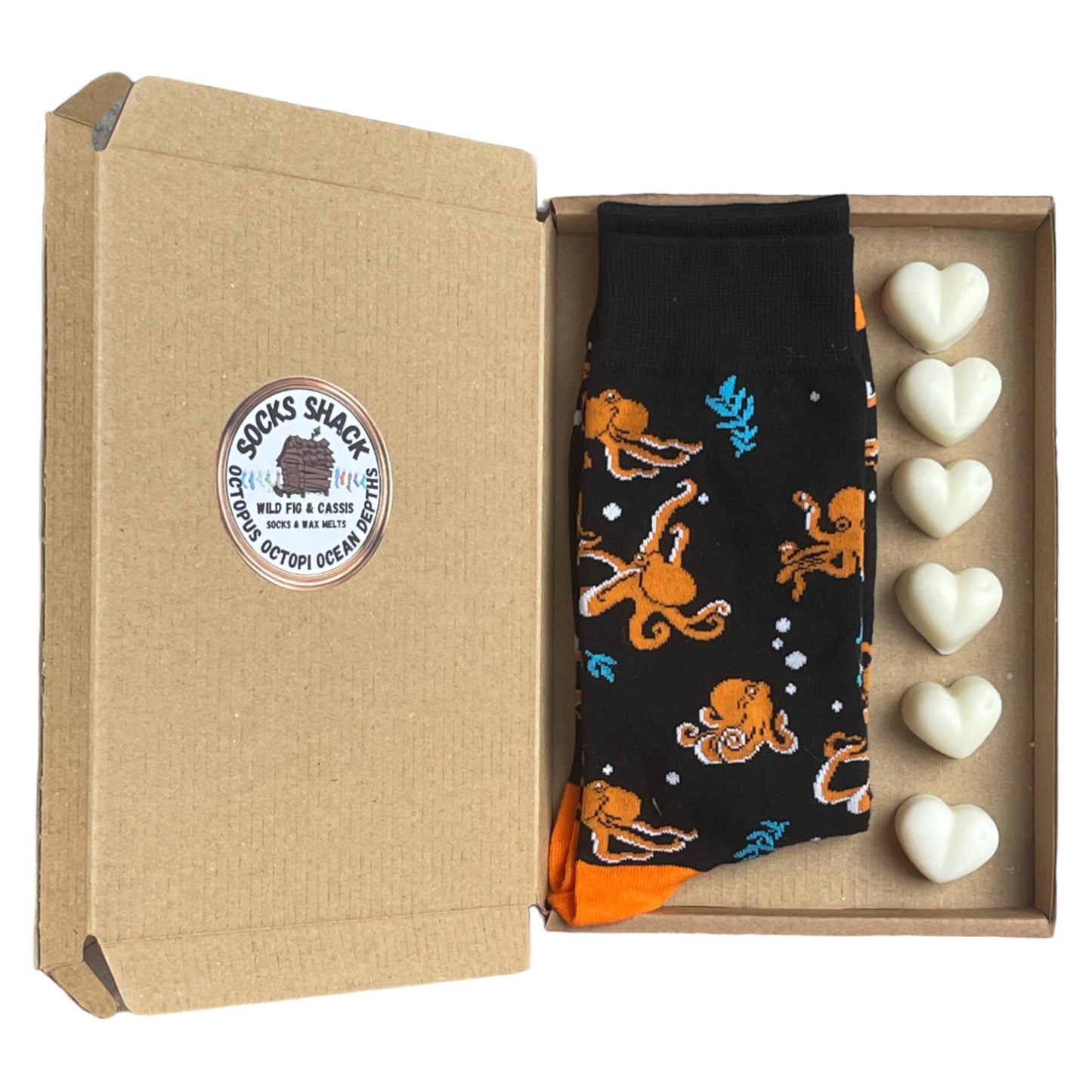 Octopus Octopi In The Ocean Depths Ladies Socks & Wax Melts Gift Set Choice Of Fragrance
