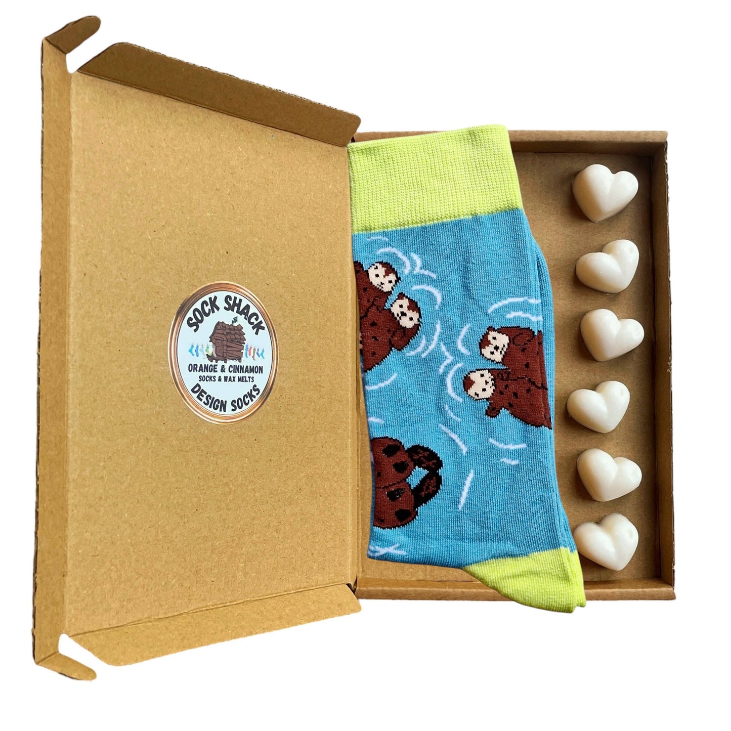 My Otter Half Otters Holding Hands River Mens Socks & Wax Melts Gift Set
