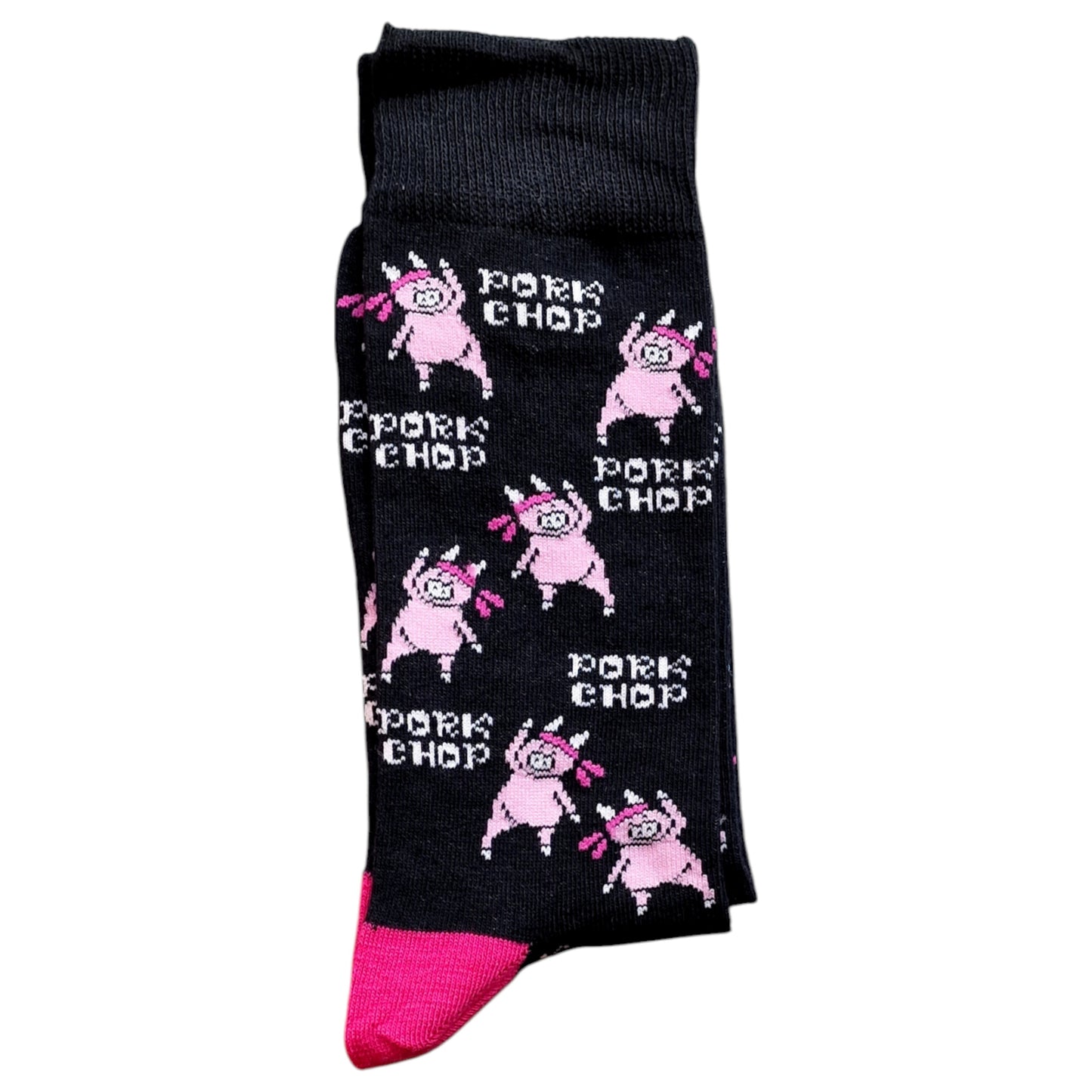Pig Pork Chop Butcher Karate Martial Arts Mens Socks