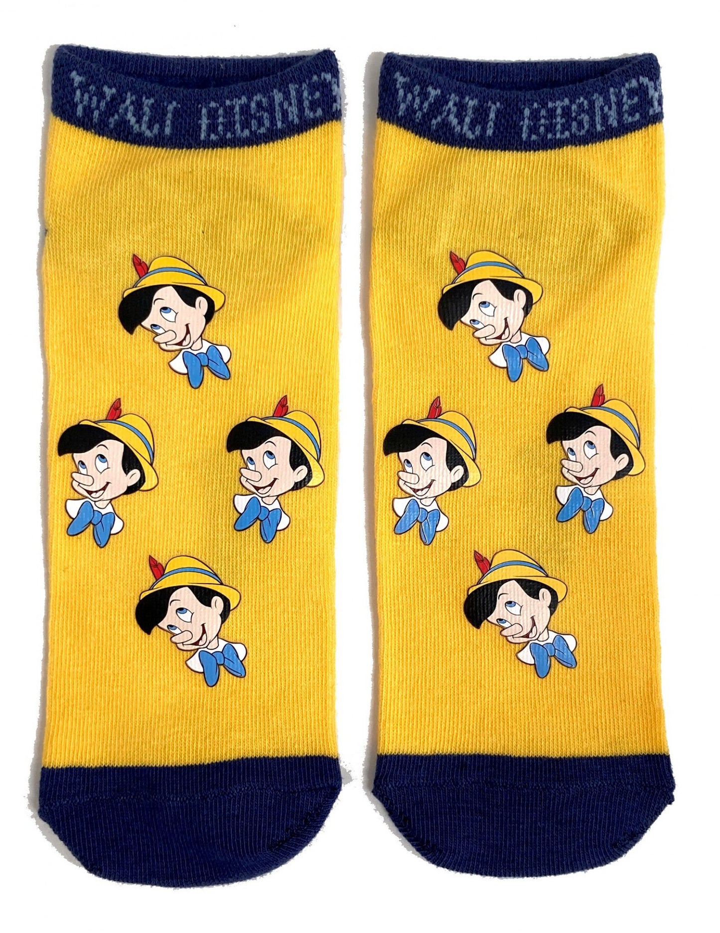 Bright Yellow Pinocchio Shoe Liners Ladies Socks