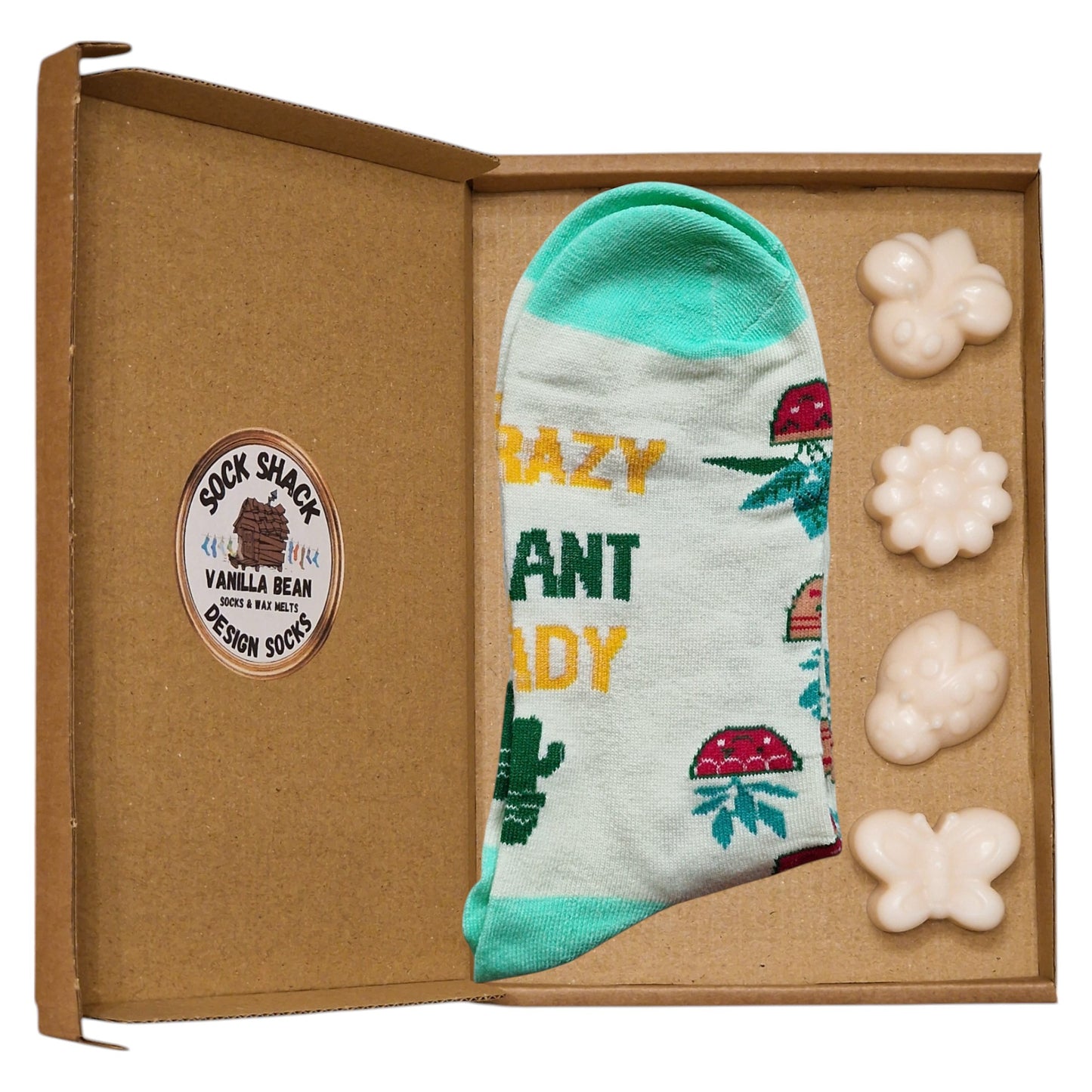 Crazy Plant Lady Happy Pots Houseplants Ladies Socks & Wax Melts Gift Set