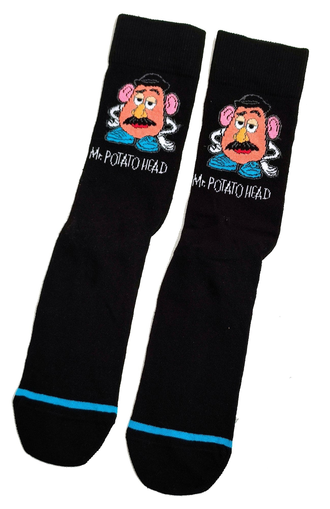 Socken für Herren mit Aufschrift „Mr. Potato Head“ und hochgezogener Augenbraue