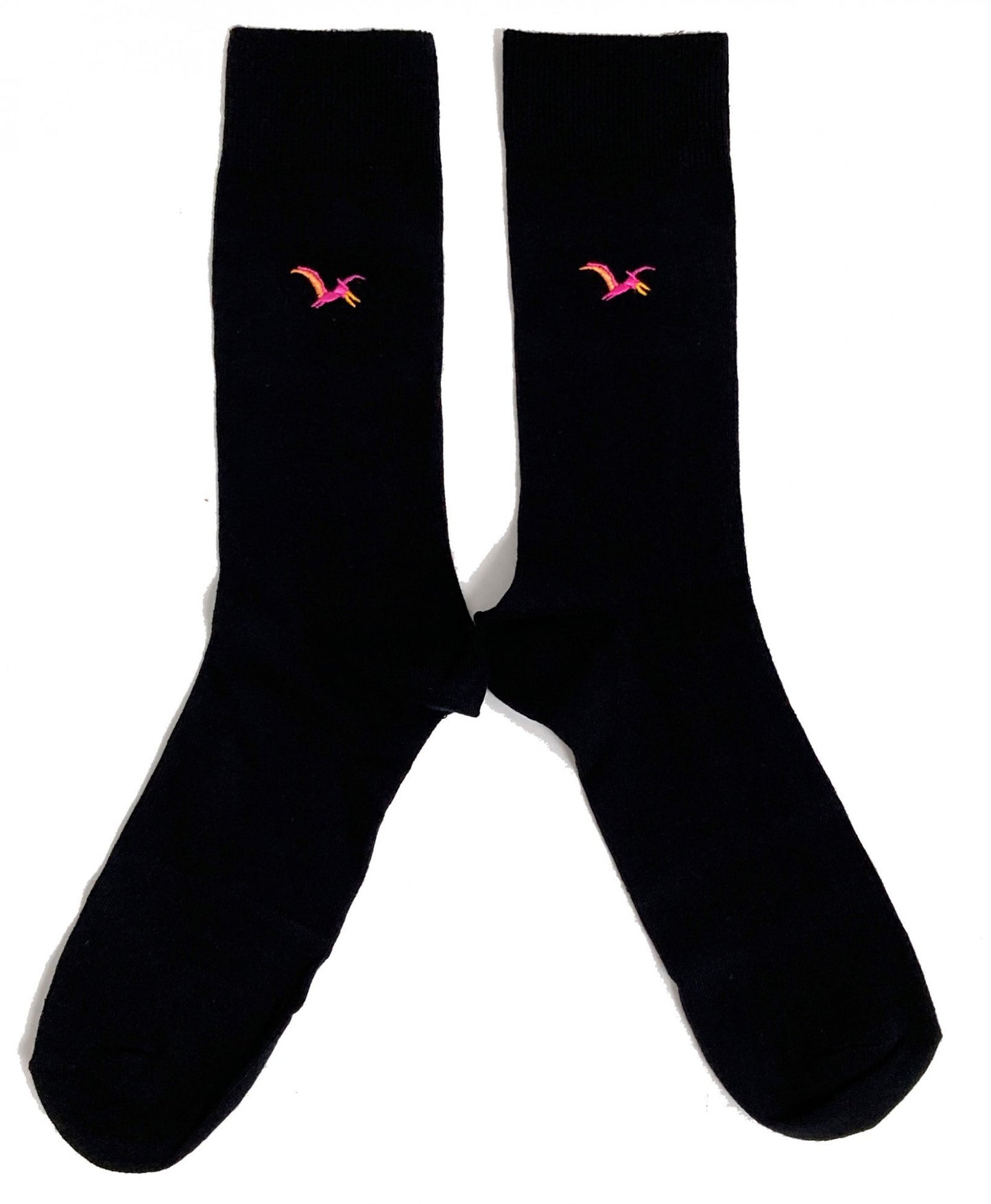 Schwarze Socken mit Pteranodon-Dinosaurier-Stickerei für Herren
