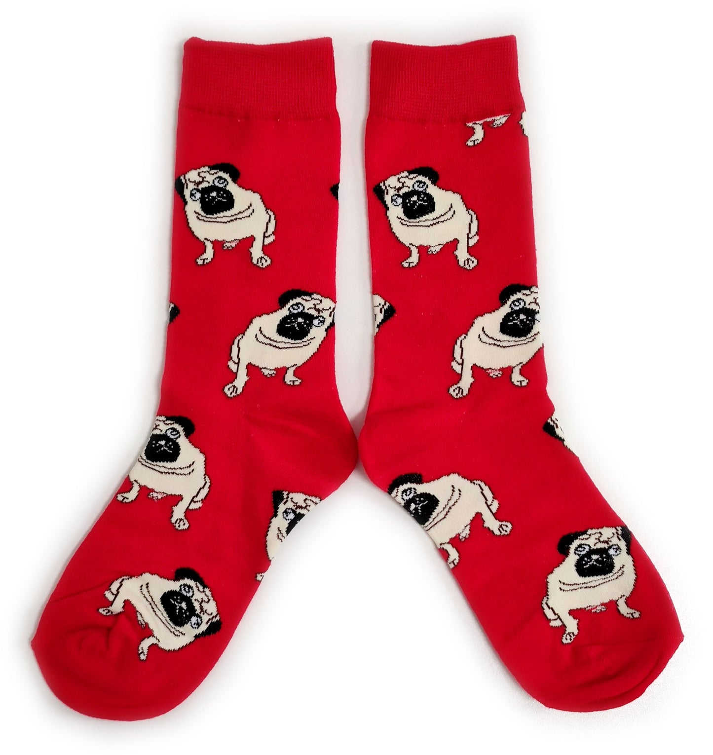 Damen Socken „A Grumble Of Pugs Dogs“ in leuchtenden Rot