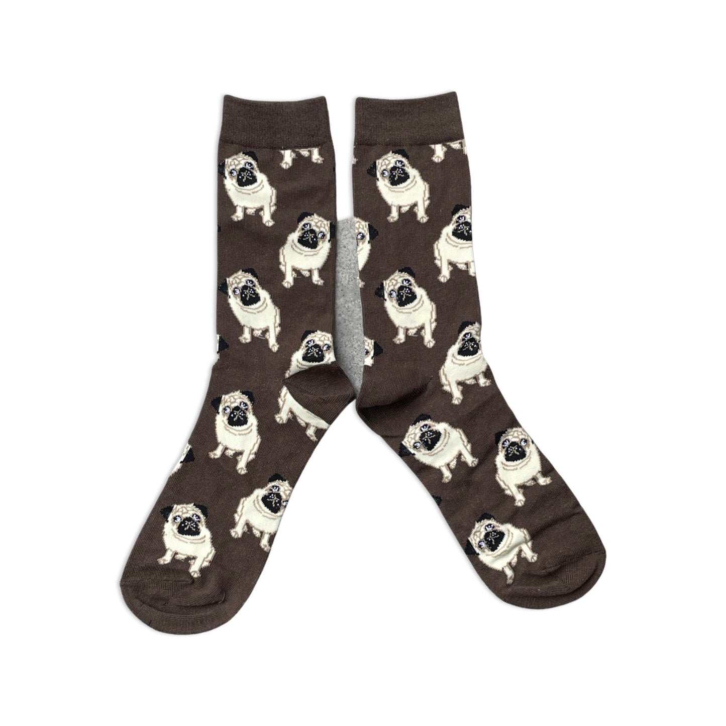 Pugs Everywhere! Brown & Cream Mens Socks