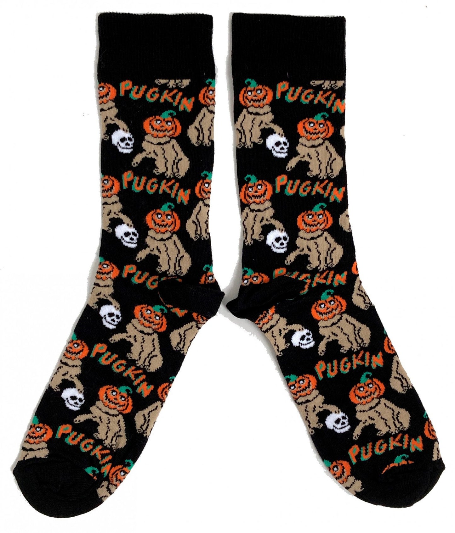 Herren Pugkin Kürbis Halloween Mops Hundesocken