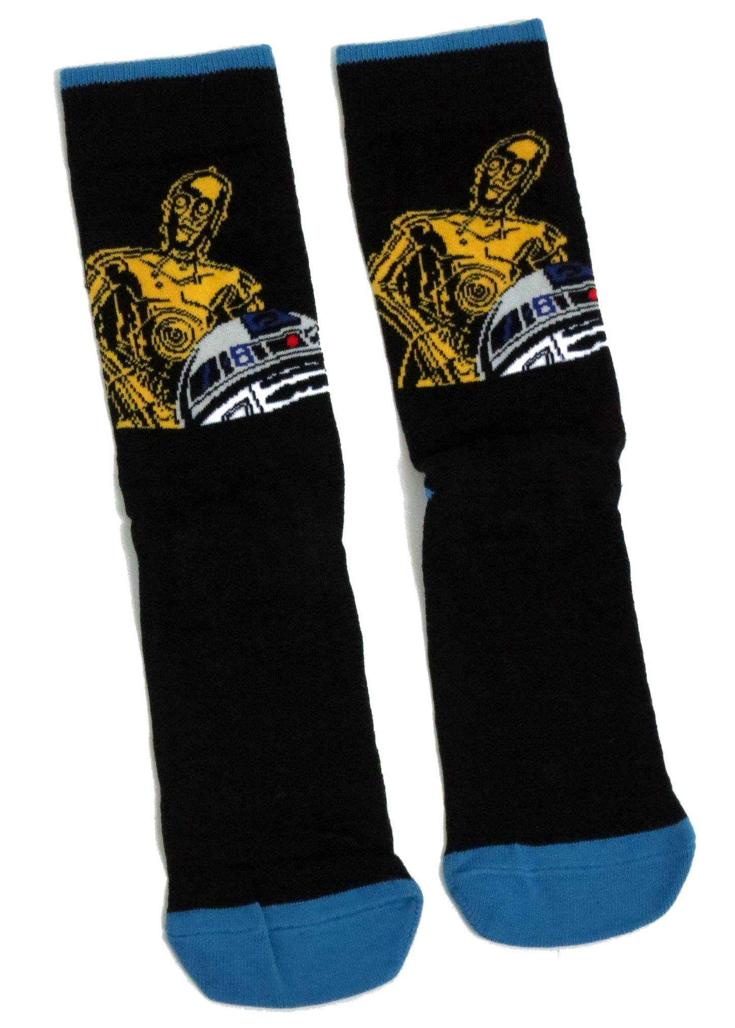Classic Star Wars C-3PO & R2-D2 Droids Mens Black Cotton Blend Socks
