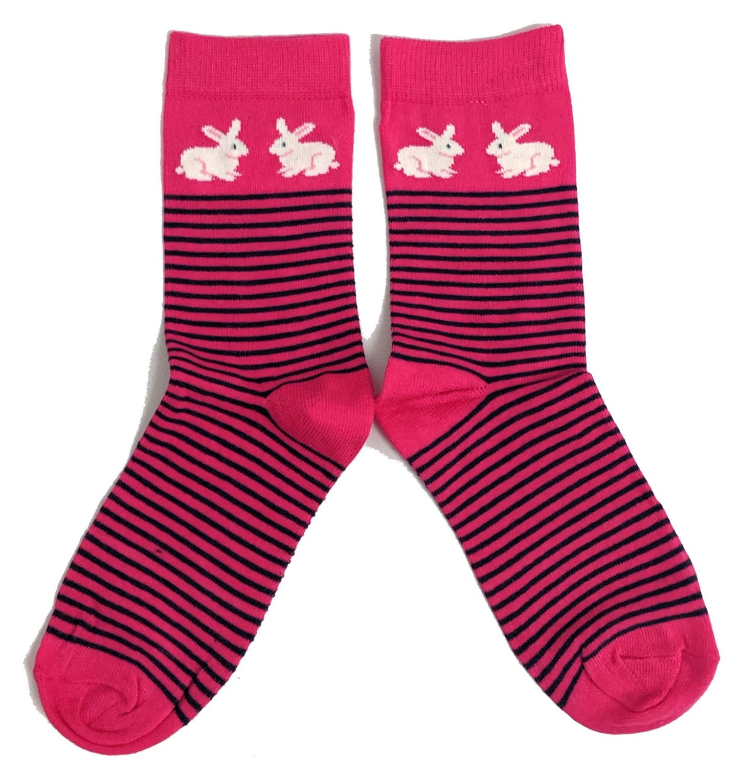 White Rabbits Hot Pink Bunny Rabbit Ladies Socks