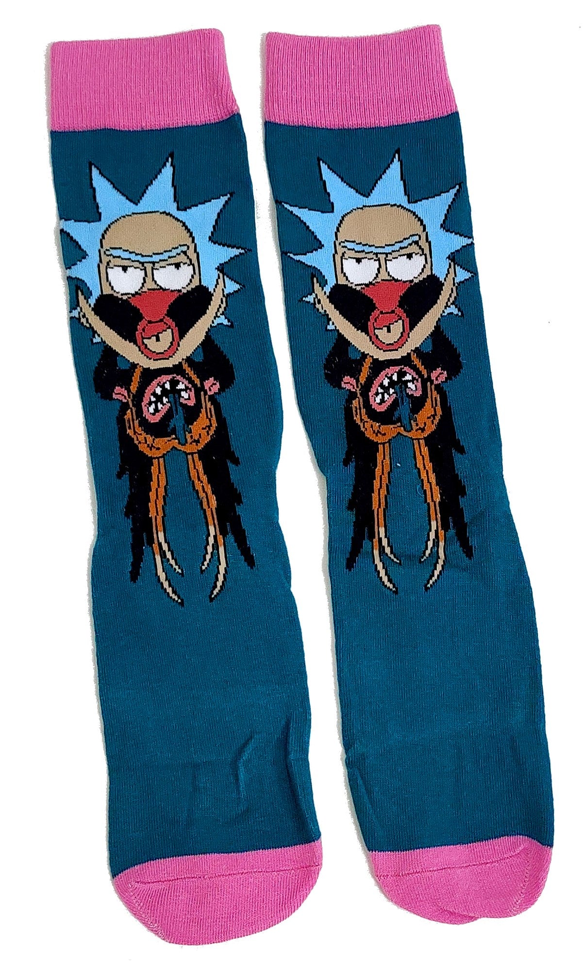 Rick & Morty – Rick Facehugger-Socken für Herren, blaugrün/rosa